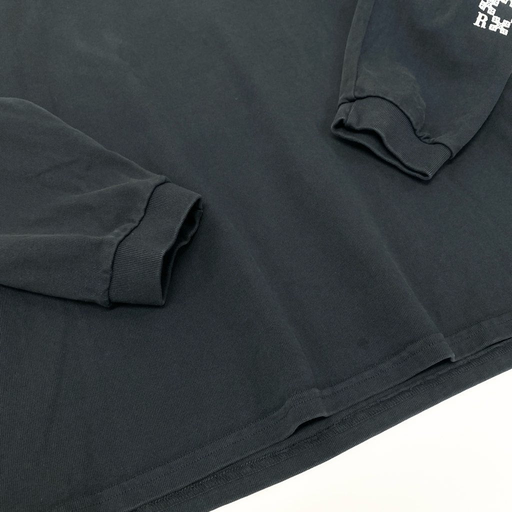 6l25 RHUDE ルード クロスロゴ スウェット ロングスリーブ トップス XLサイズ ブラック コットン100％ メンズo07t