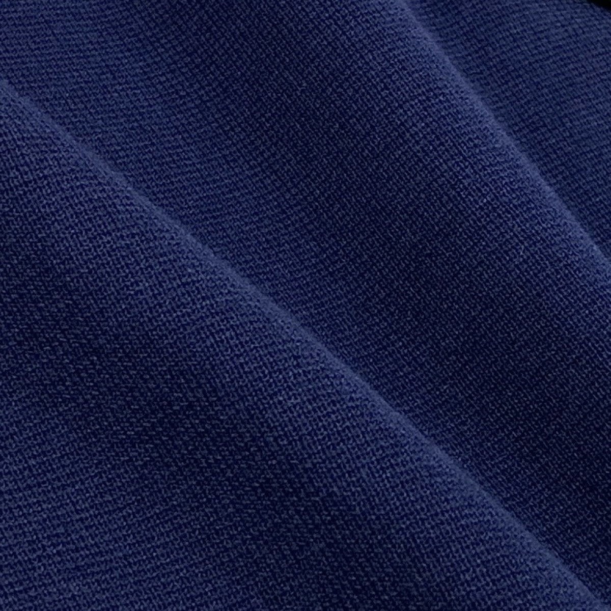 Eg11 YVES SAINT LAURENT イヴサンローラン ノーカラー ニットコート ストライプ柄 サイズL ネイビー レディースo07t