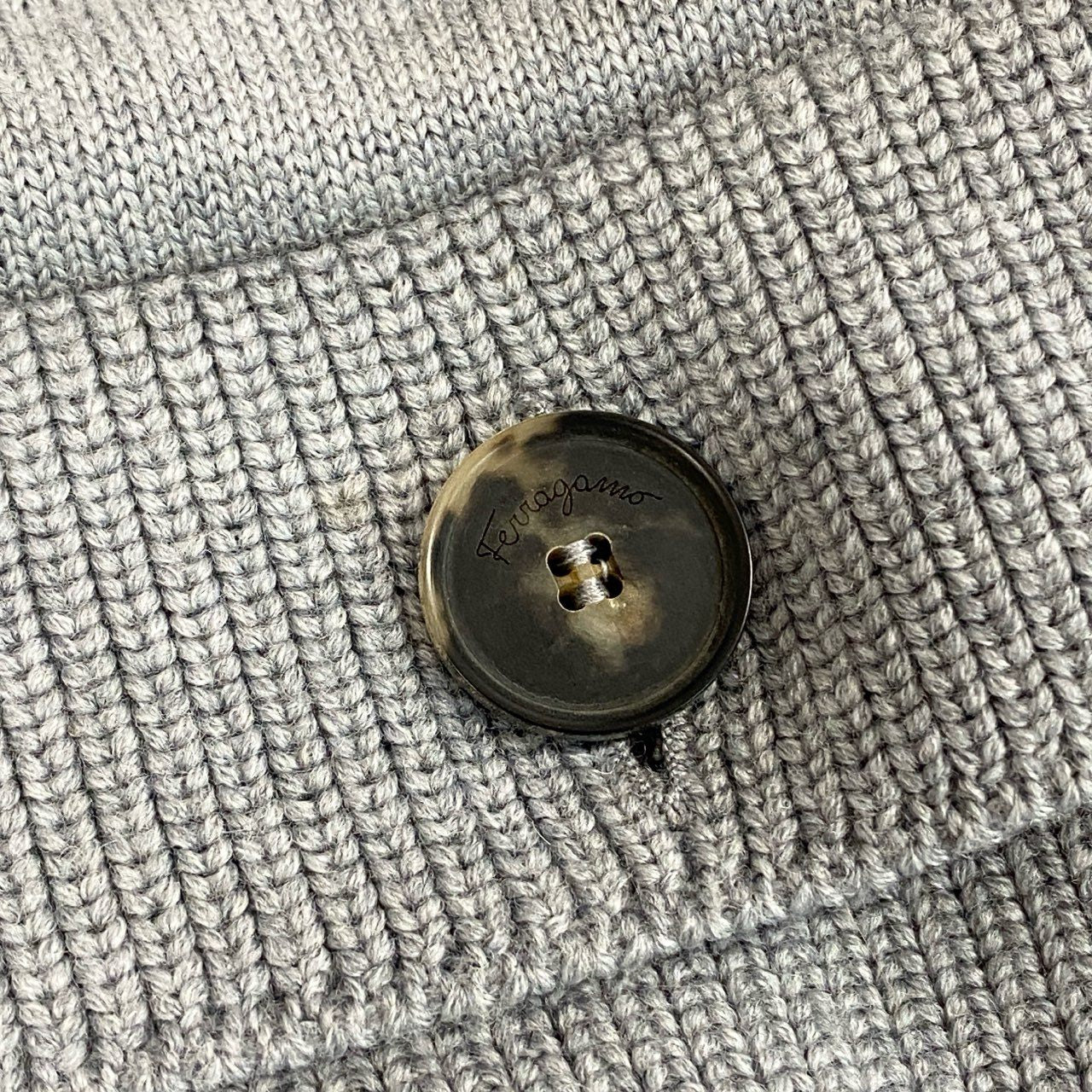 76k21 Salvatore Feraggamo サルヴァトーレフェラガモ リバーシブル ニットジャケット 中綿ブルゾン 2way イタリア製 ガンチーニジップ メンズ 紳士服 L グレーu02t