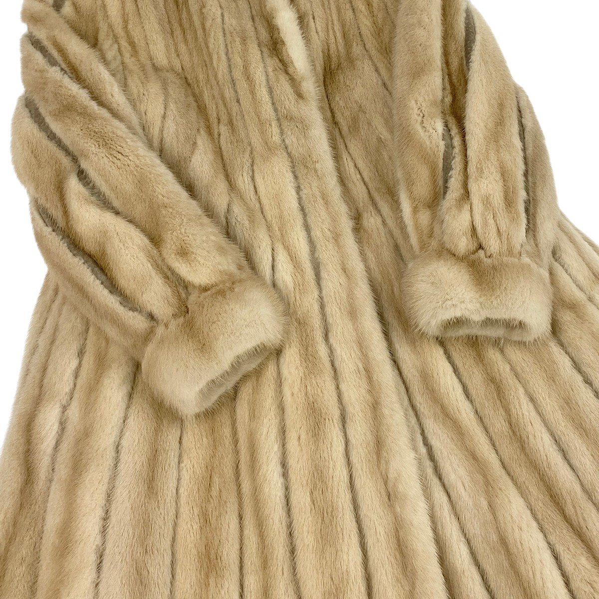 58f11 MIO パールミンク 超ロングコート 丈110cm サイズ11 ホワイト 本毛皮 Pearl Mink Fur Long Coat リアルファーt18r