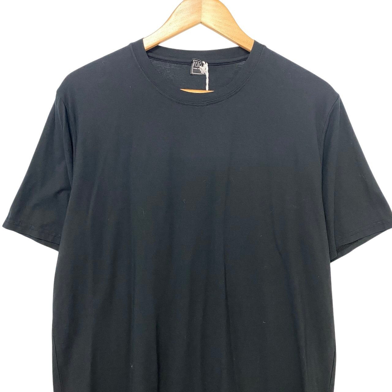 10h31 【未使用タグ付】 FEDELI フェデリ クルーネック カットソー 半袖Tシャツ 50 ブラック メンズ 紳士服u02t