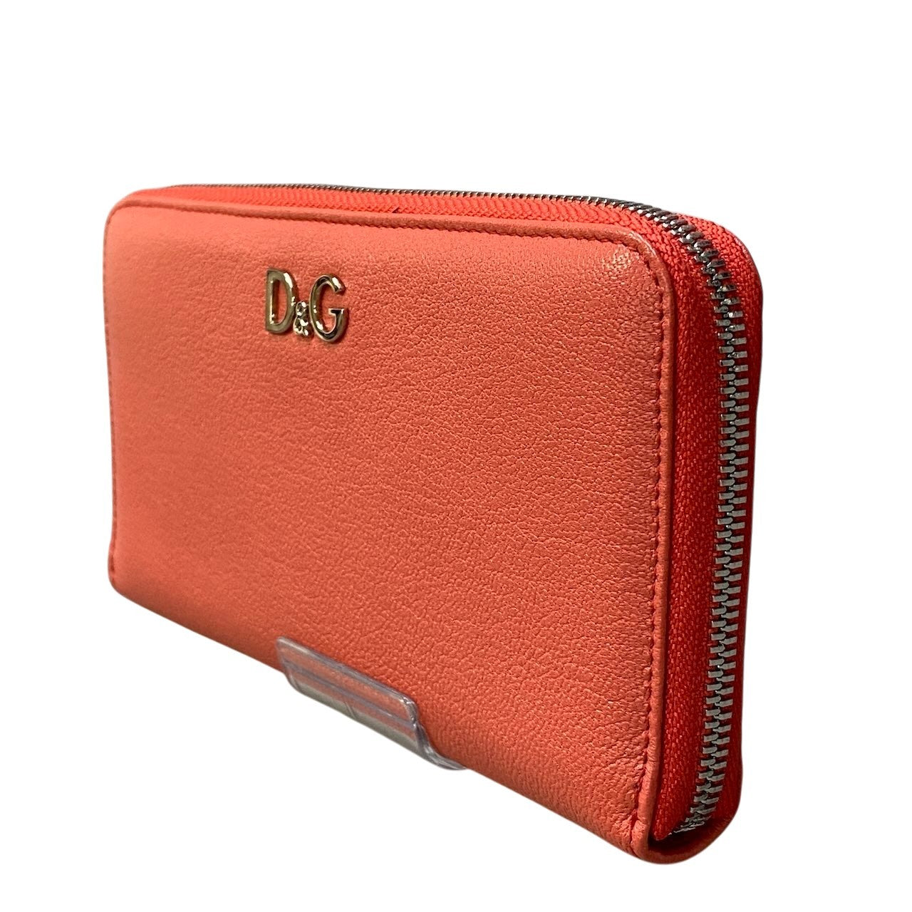 e16 D&G DOLCE&GABBANA ドルチェアンドガッパーナ 長財布 ラウンドジップウォレット レザー財布 ピンク系 レザー レディース 女性用u02t
