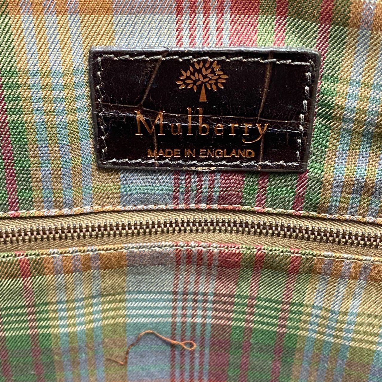 Aj3 Mulberry マルベリー クロコ型押し レザートートバッグ ブラウン 本革 ワンショルダー 英国製 鞄 カバンt18r
