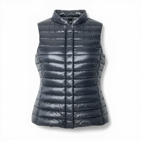 51b27 《美品》 HERNO ヘルノ イコニコ ライトダウン ダウンベスト ジップアップ PI0601D 38 ネイビー レディースu02t