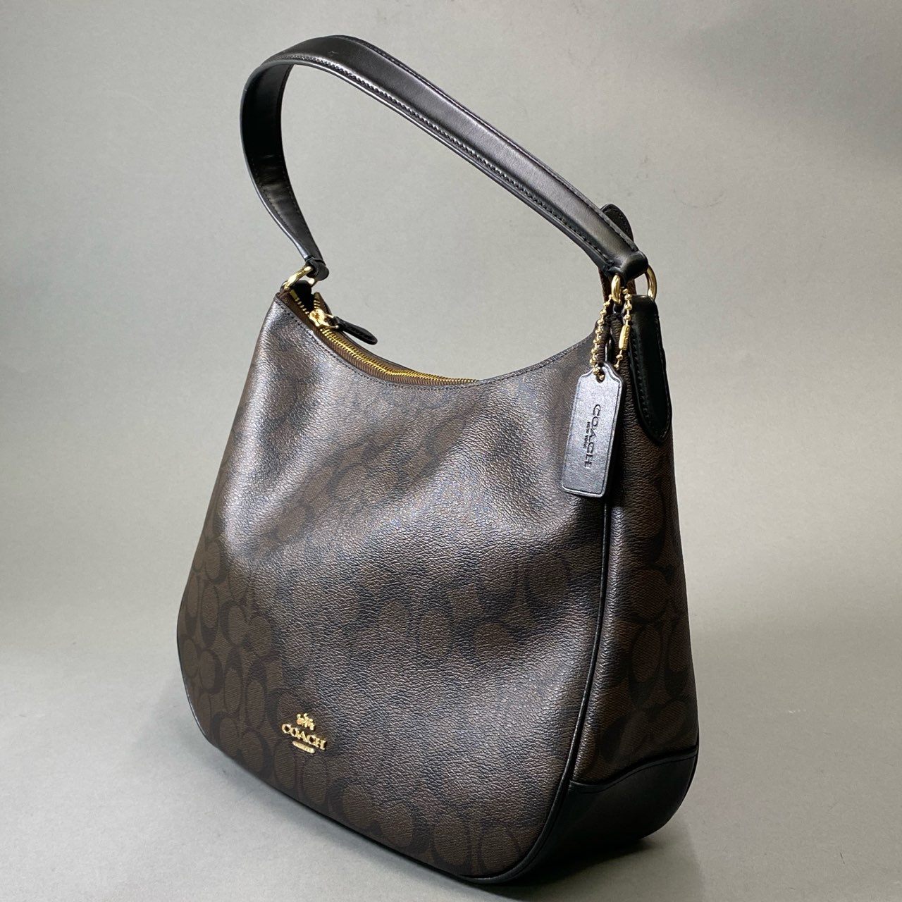 Bj3 《美品》 COACH コーチ ワンハンドル シグネチャー ワンショルダーバッグ F29209 ブラウン 肩掛け 鞄 カバンt18r