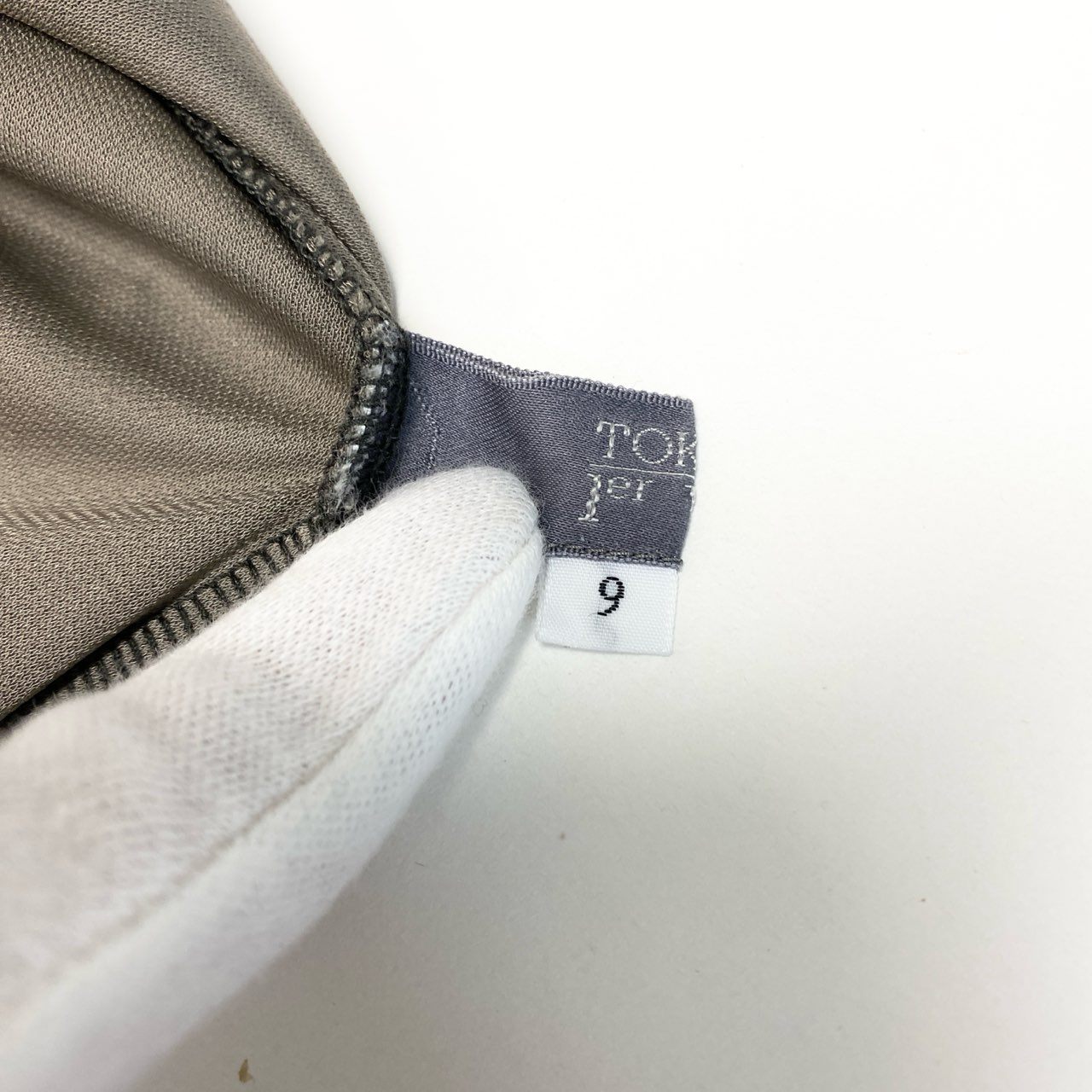 38c2 TOKUKO 1er VOL トクコプルミエヴォル 五分袖ワンピース 膝丈ワンピース 魚柄プリント ストレッチ レディース 女性服 サイズ9 ベージュu02t