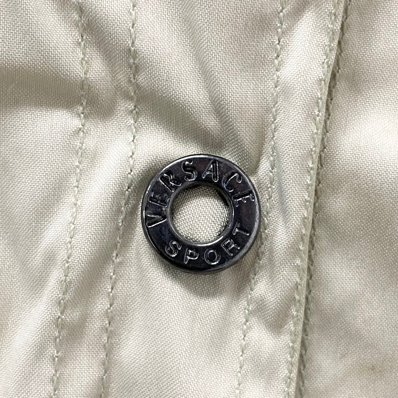 10c29 VERSACE SPORT ヴェルサーチ 半袖シャツ トップス 薄手 ストレッチ イタリア製 レディース 女性服 サイズ42 ベージュu02t