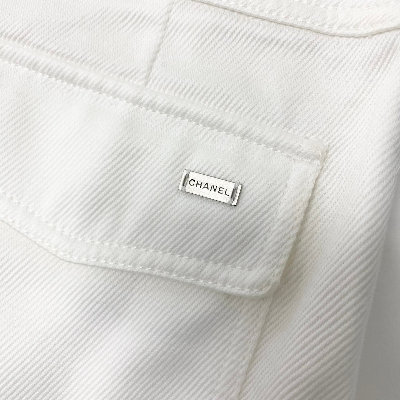 e10 CHANEL ヴィンテージ ラップミニスカート イタリア製 P15337VO8489 B1478 36サイズ ホワイト コットン100％ レディース 女性用k02i