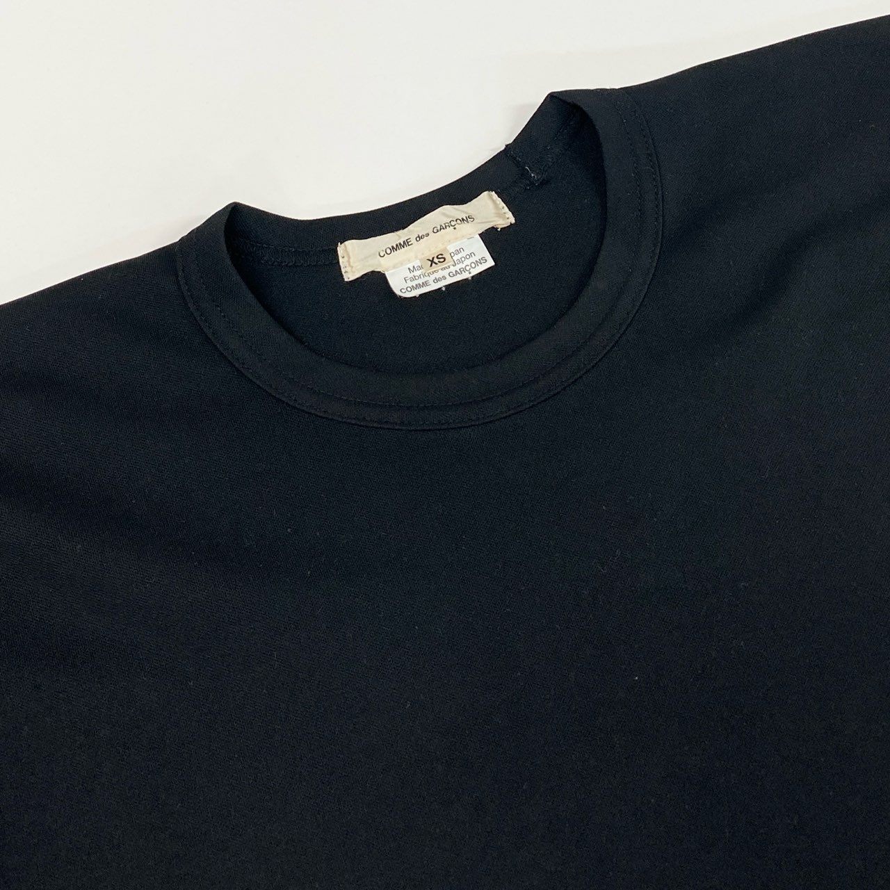 Ab26 COMME des GARCONS コムデギャルソン 2024 クロップド 変形ブラウス カットソー トップス XS ブラック ポリエステル レディースu02t