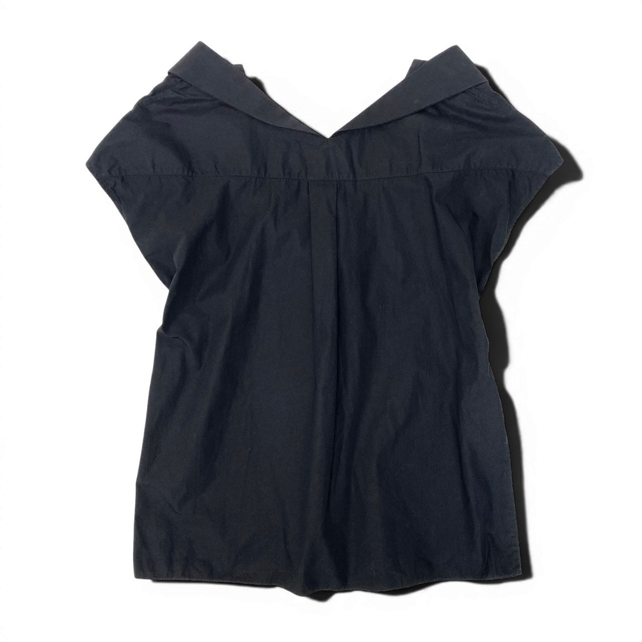 Ef9 Maison Martin Margiela メゾンマルジェラ フレンチスリーブ Vネック カットソー コットンシャツ サイズ40 ブラック レディース 女性用u02t