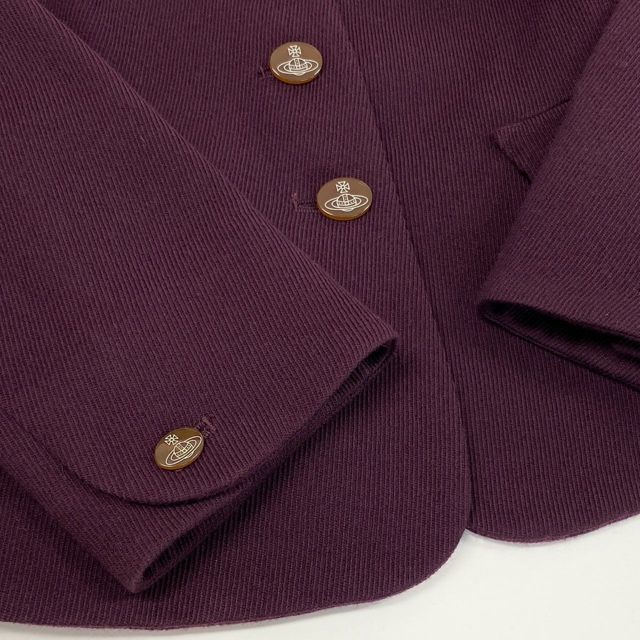 60j27《美品》Vivienne Westwood ヴィヴィアンウエストウッド スカートセットアップ ウール ジャケット スカート オーブ  357-01-47507 3サイズ ボルドー レディースu02t