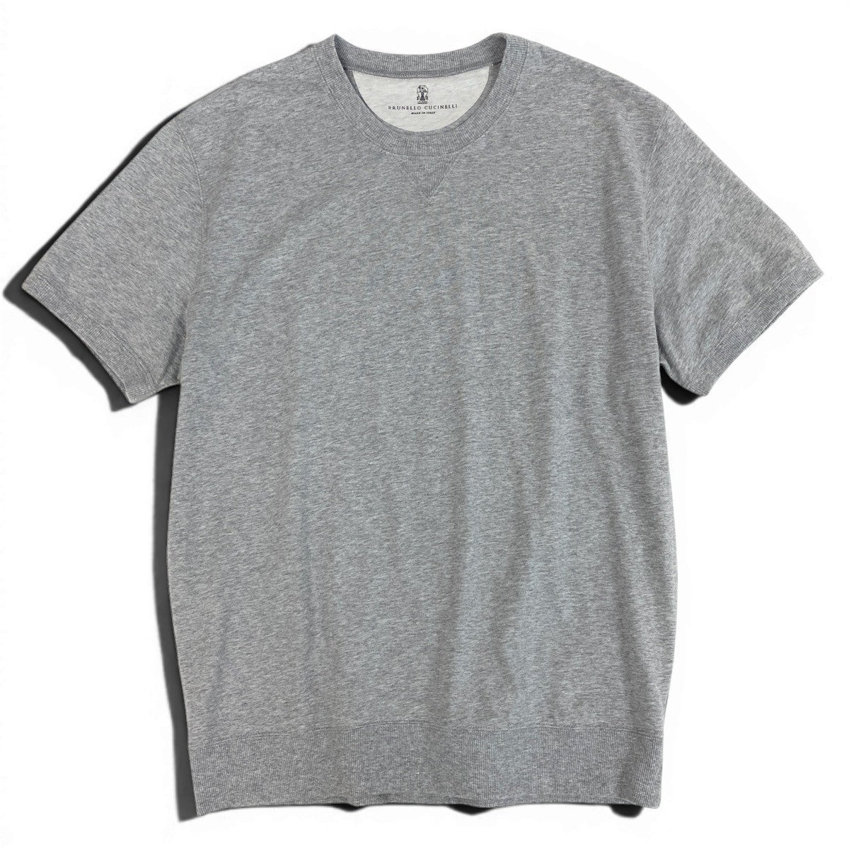 Me25 BRUNELLO CUCINELLI ブルネロクチネリ Vガゼット レイヤード 半袖Tシャツ カットソー サイズM  カーキ コットン100％ メンズ 紳士服k02i