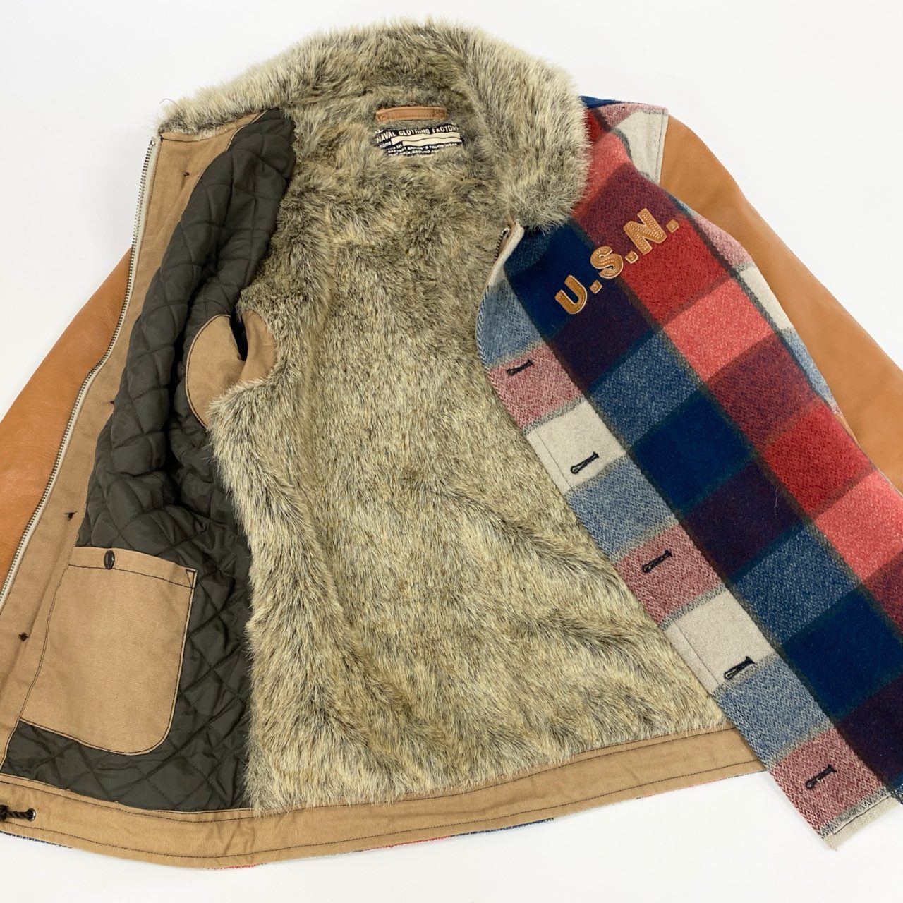 75j29 AVIREX アヴィレックス N-1 プライベートジャケット デッキジャケット アウター 6132040 XLサイズ マルチカラー メンズu02t