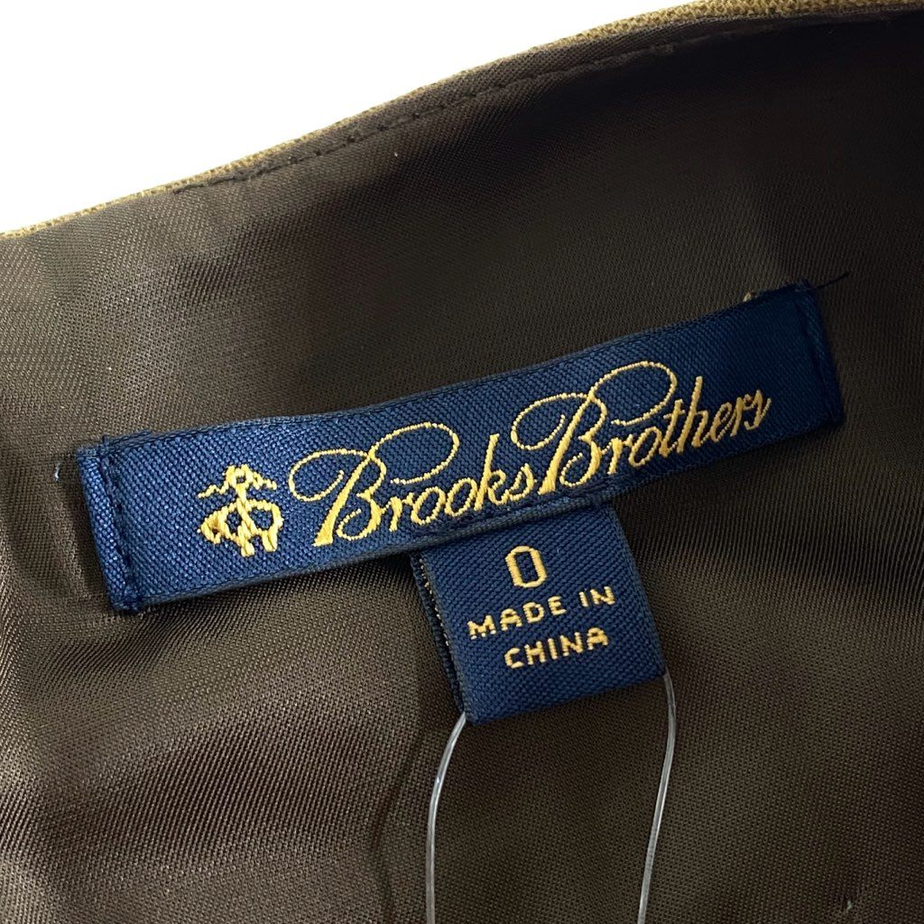 49d5 《未使用》 定価￥53,900 Brooks Brothers ブルックスブラザーズ ストレッチツイルワンピース ワイドポケット 0 カーキ バックジップ ドレス タグ付き