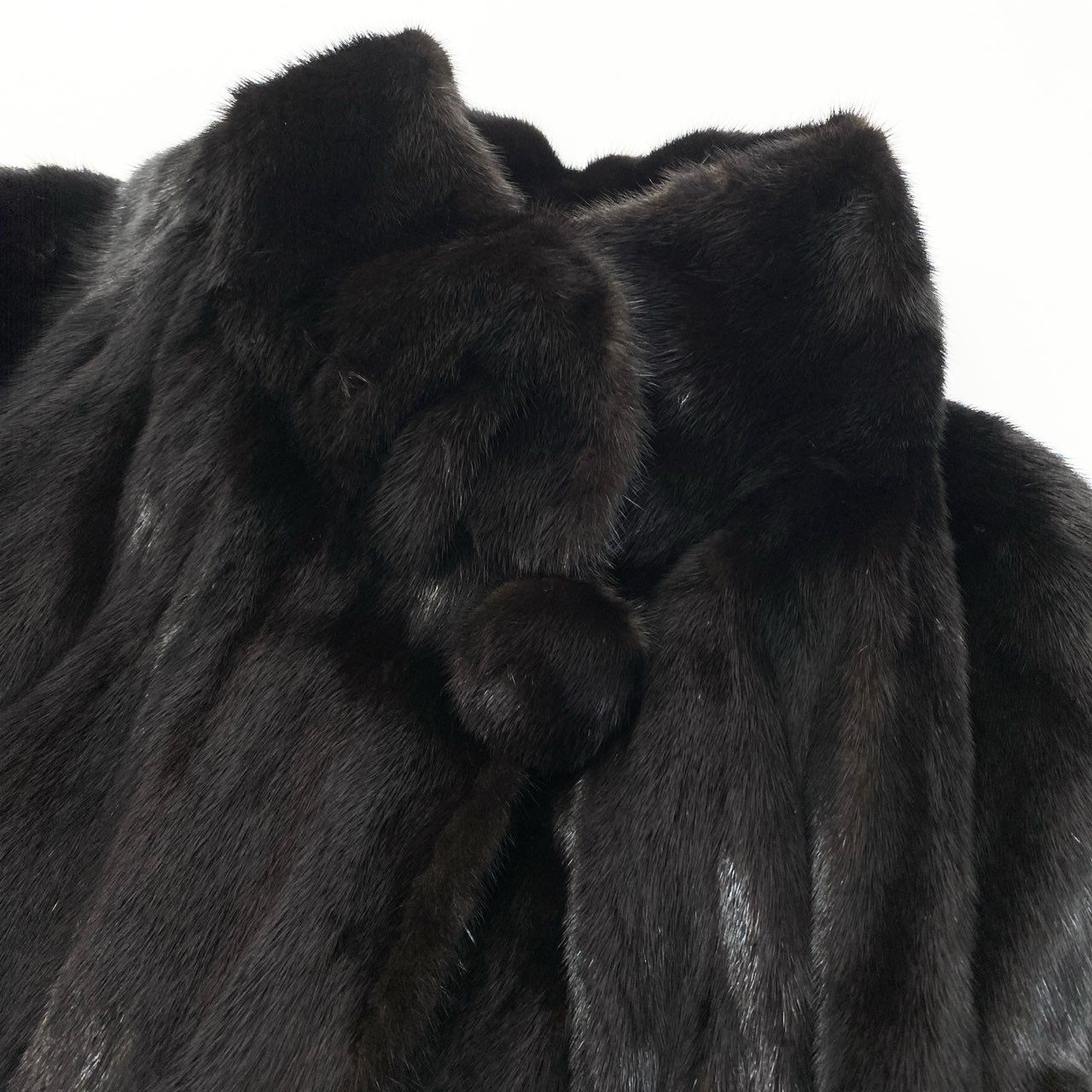 82a14 《希少》 NICO MODELL SAGA MINK サガミンク 金サガ マホガニーミンク ミンクコート デザインスリーブ 裾広がり フリル ダークブラウン ミンクファー 毛皮コートt18r