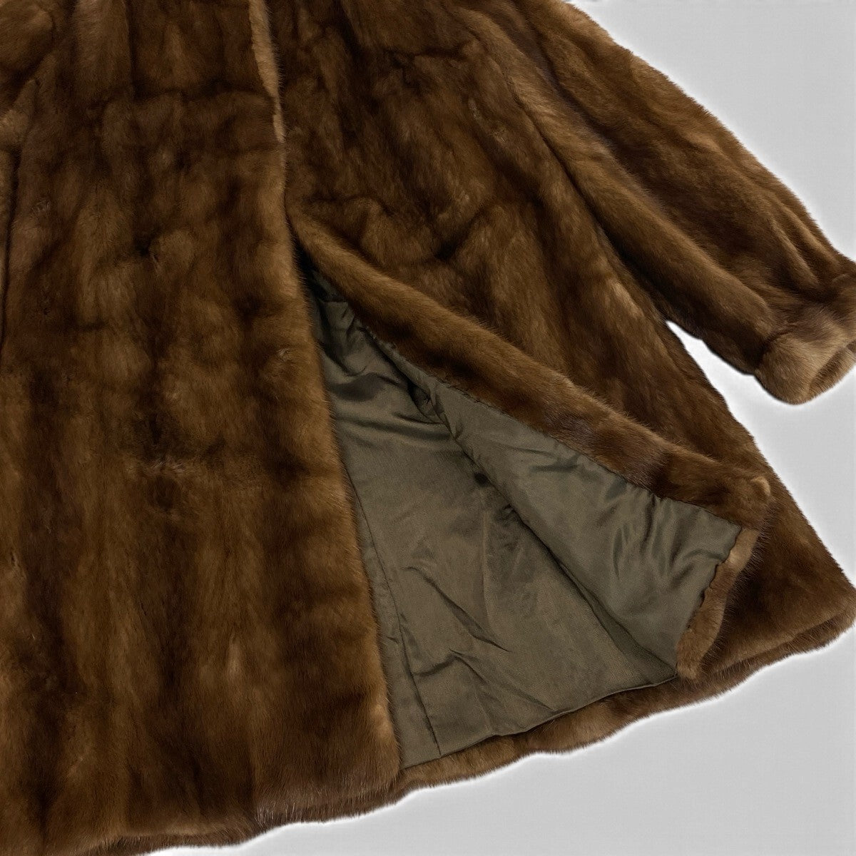 36j7 nakamura fur パステルミンク ファーコート サイズ9-11 茶系 本毛皮 Mink Fur Coat リアルファーt18r