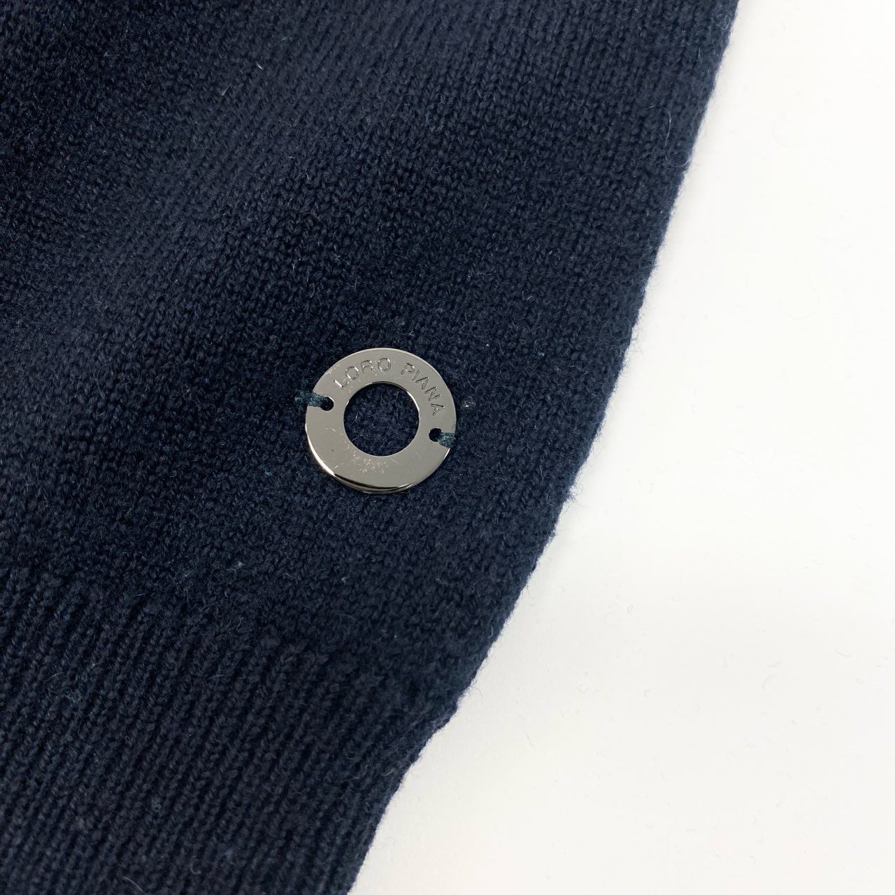 52k23 Lolo Piana ロロピアーナ ニットセーター クルーネック ロングスリーブ ボーダー イタリア製 レディース 42 ネイビー ホワイトu02t