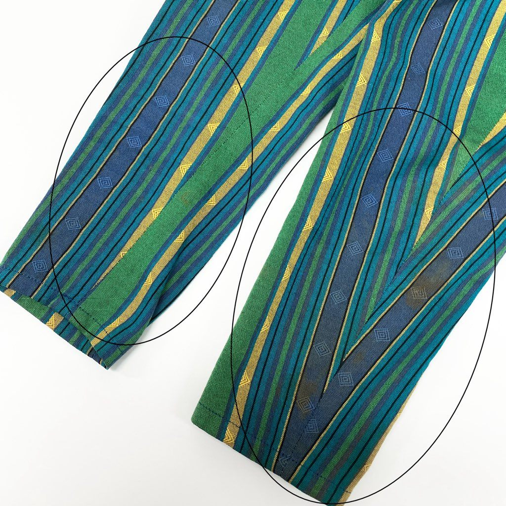 66a12 KENZO ケンゾー vintage ヴィンテージコ ロングコート ガウンコート カシュクール ストライプ柄 羽織 レディース M マルチカラー コットン100％u02t