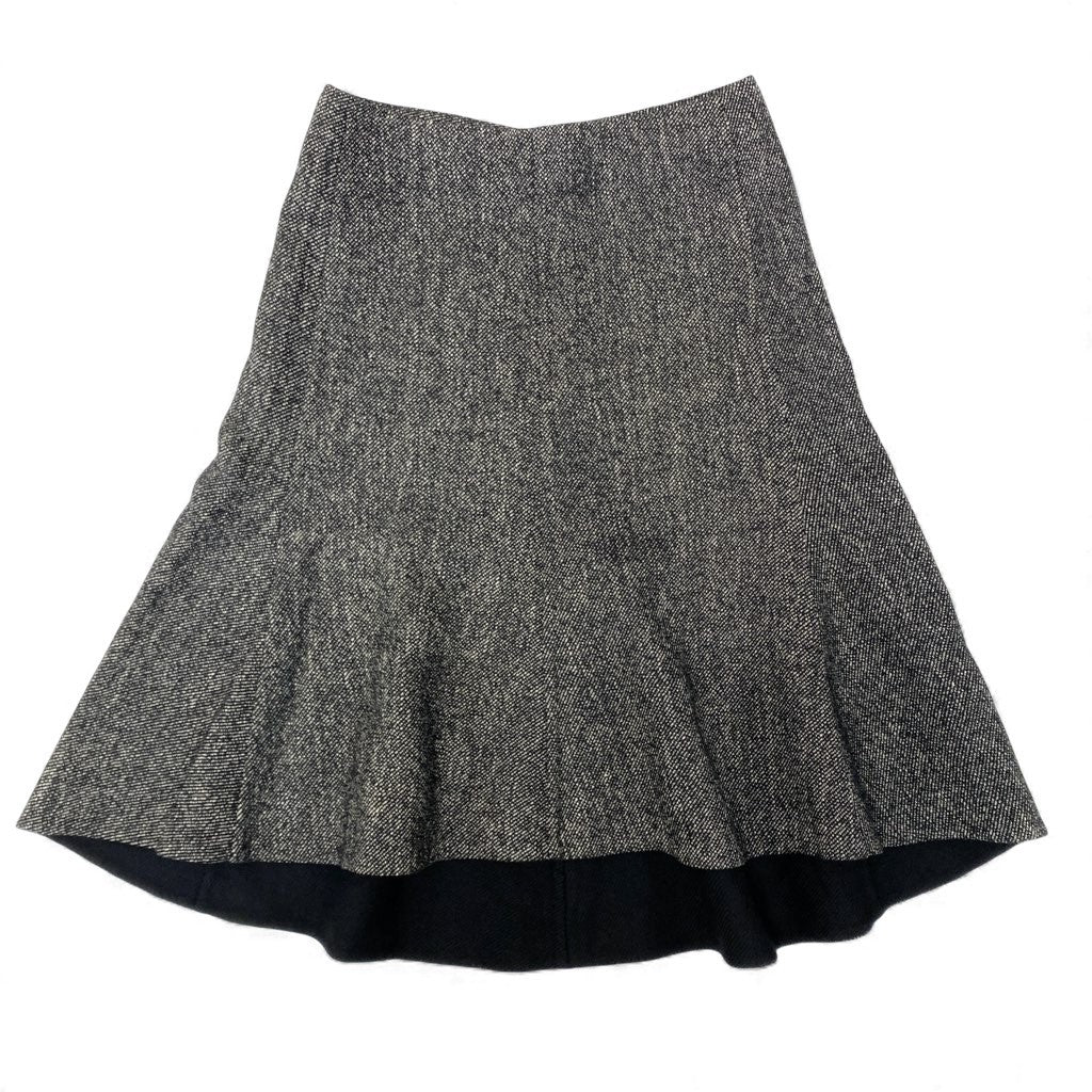 79L15 CELINE セリーヌ フィッシュテールスカート ミドル丈 メランジ バックジップ 38 ブラック レディース 女性用u02t