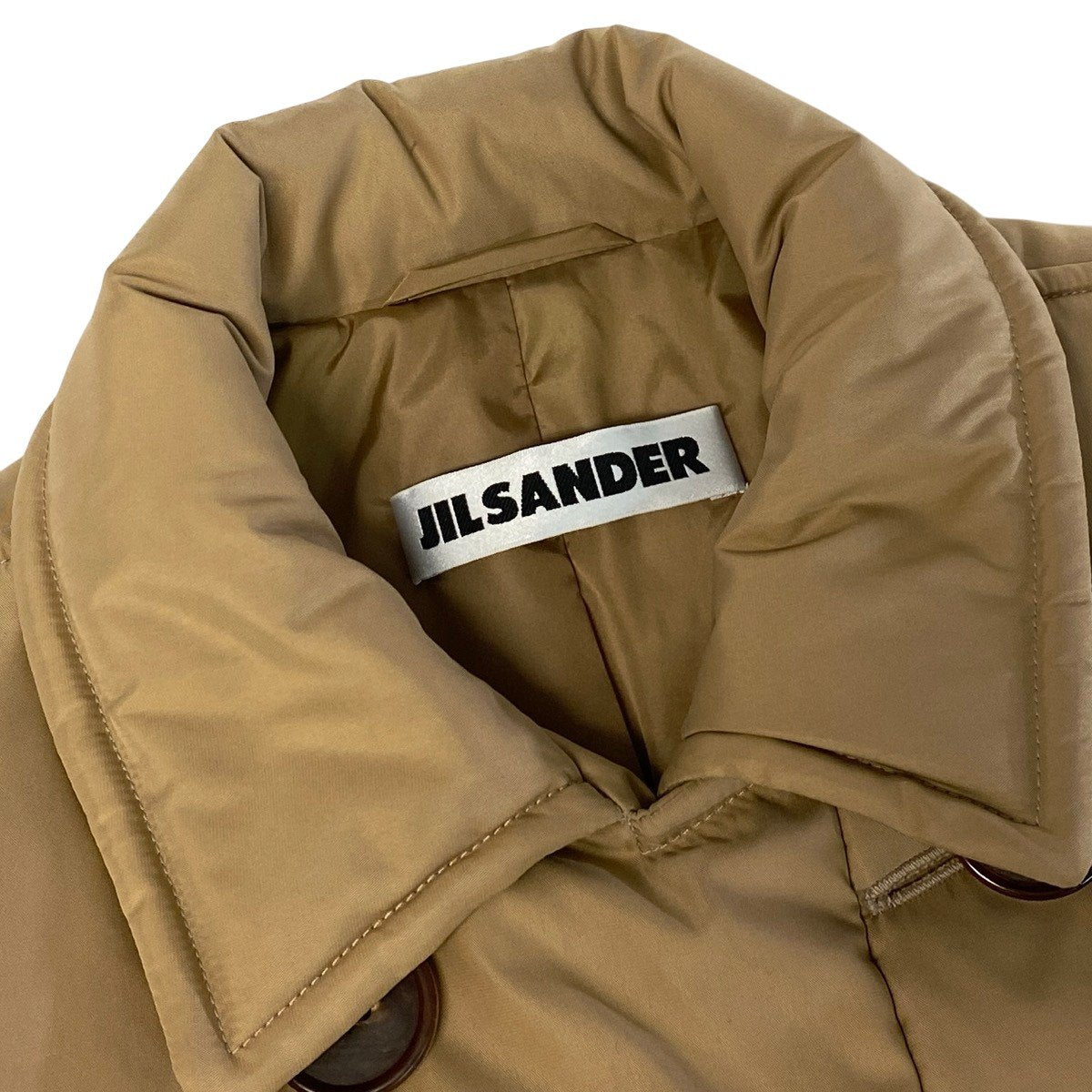 j26 【美品】JILSANDER パファーコート ダブルブレスト 中綿コート 38サイズ ベージュ ポリエステル100％ レディース 女性用k02i