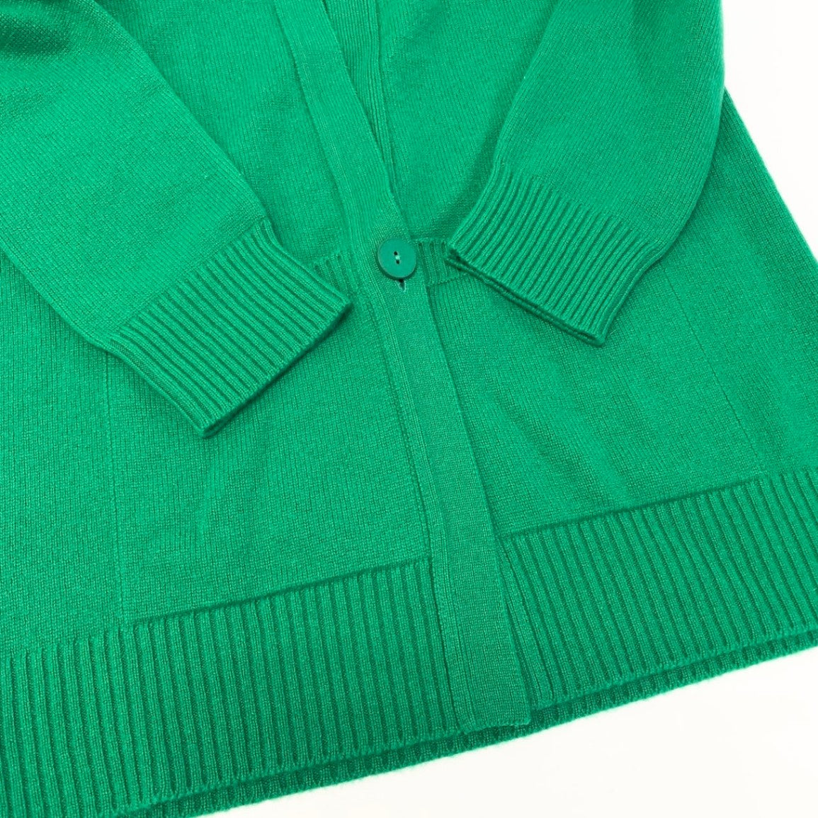 Ed15 HERMES エルメス Hロゴ カシミヤ100％ ロングカーディガン H Logo Cashmere Long Cardigan Green サイズ40 グリーンt18r