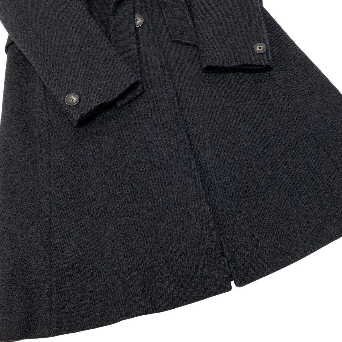 18g16 MaxMara マックスマーラ ラクーンファー ベルテッドコート ロング サイズ42 ブラック レディース 女性用u02t