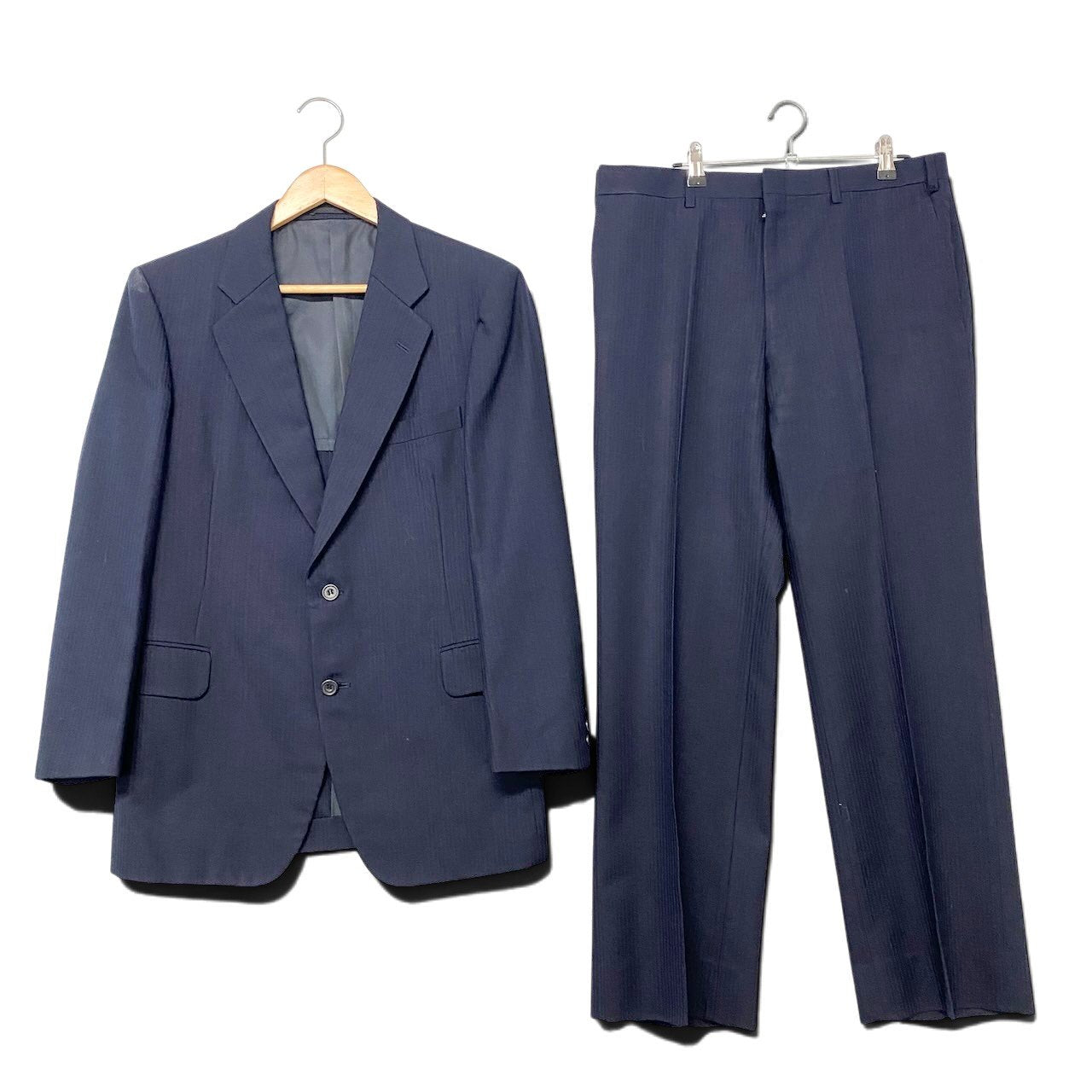 26h31 Burberrys バーバリー セットアップ シングルスーツ ストライプ柄 フォーマル サイズAB5 ネイビー メンズ 紳士服o07t