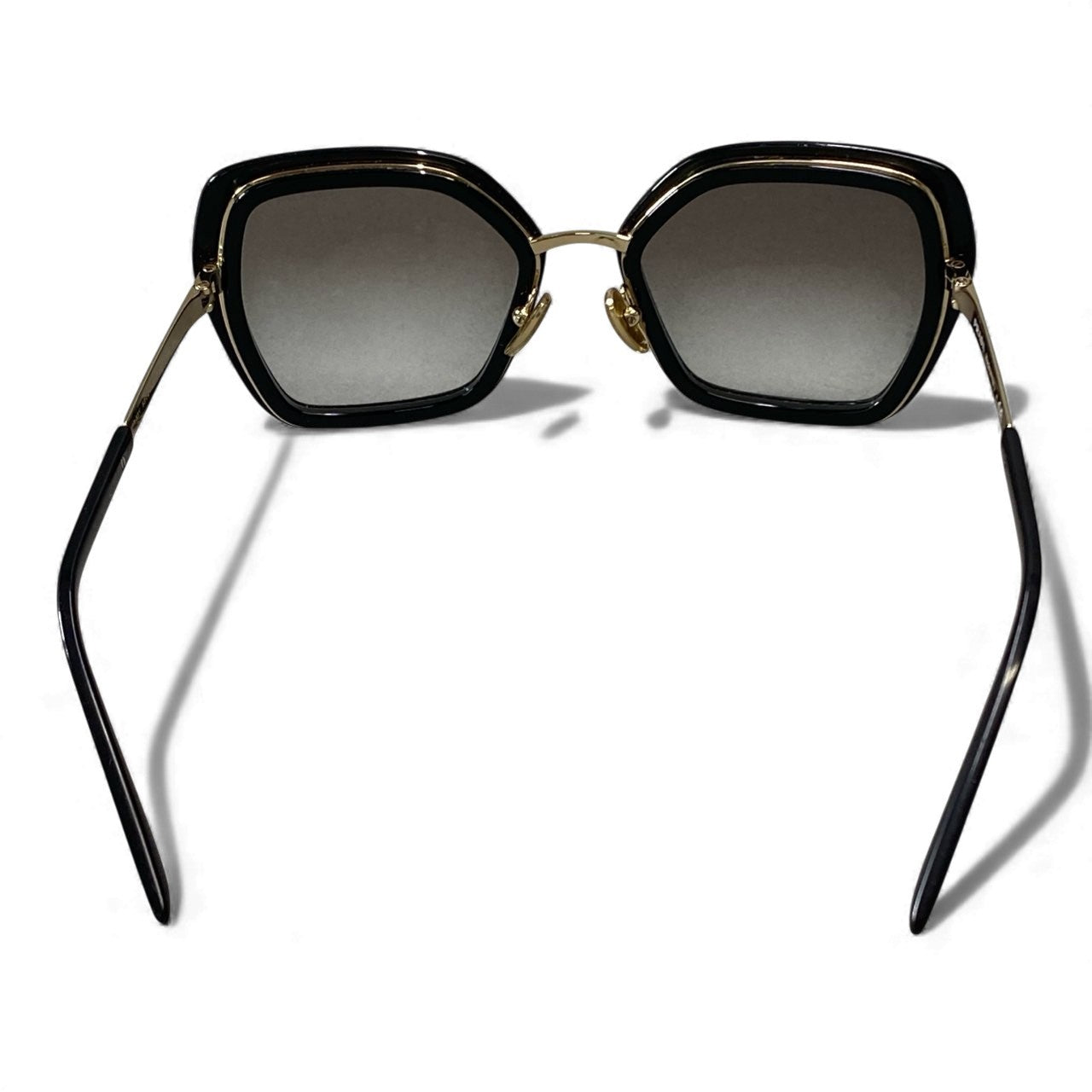 k16 PRADA プラダ サングラス SPR53Y 53□21 ブラック ゴールド オクタゴン 六角形 アイウェア メガネ 眼鏡t18r