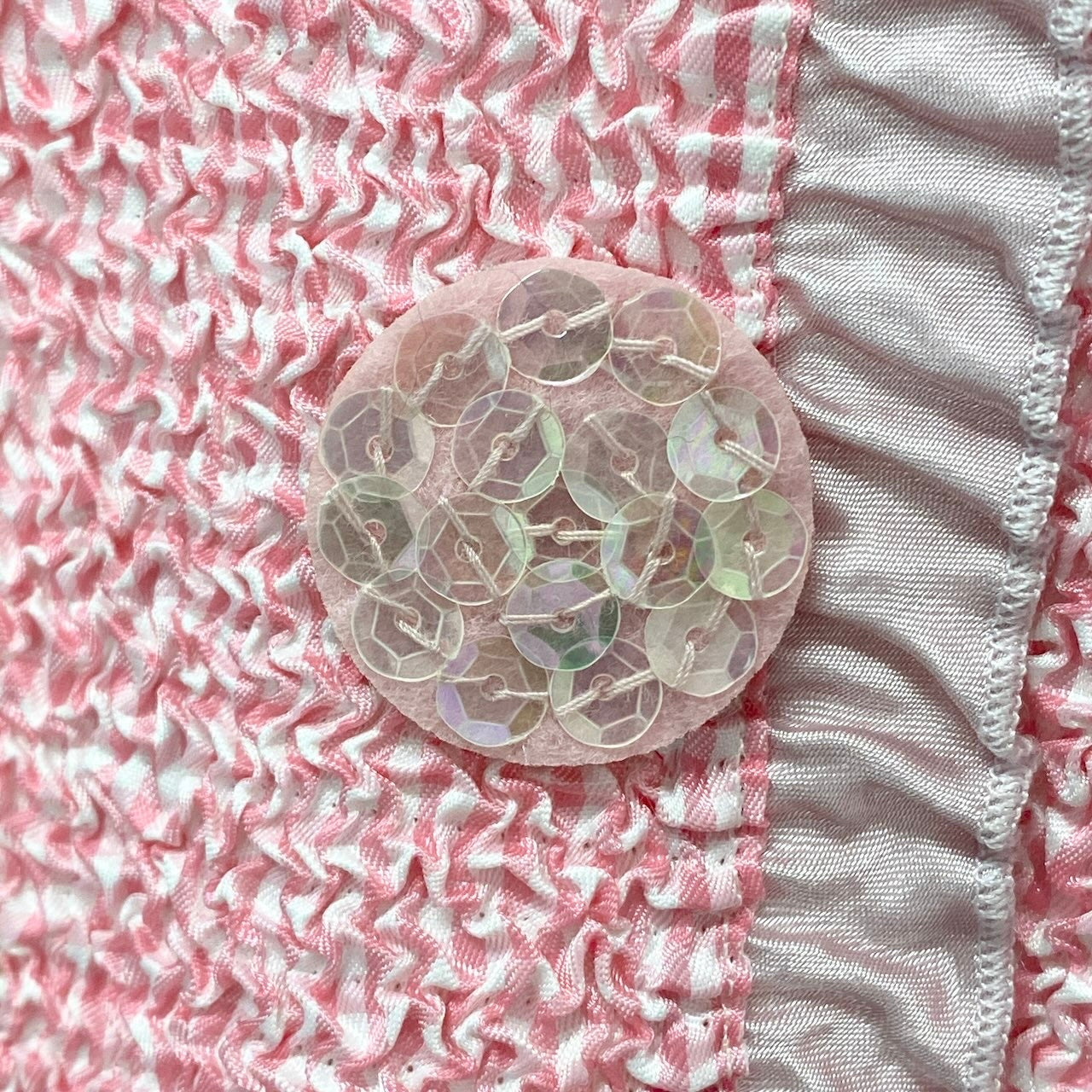 67c31 【未使用タグ付】 NOKO-PLEATS ノコプリーツ プリーツジャケット フラワープリント スパンコールボタン レディース 女性服 サイズ40 ピンク ポリエステル100％u02t