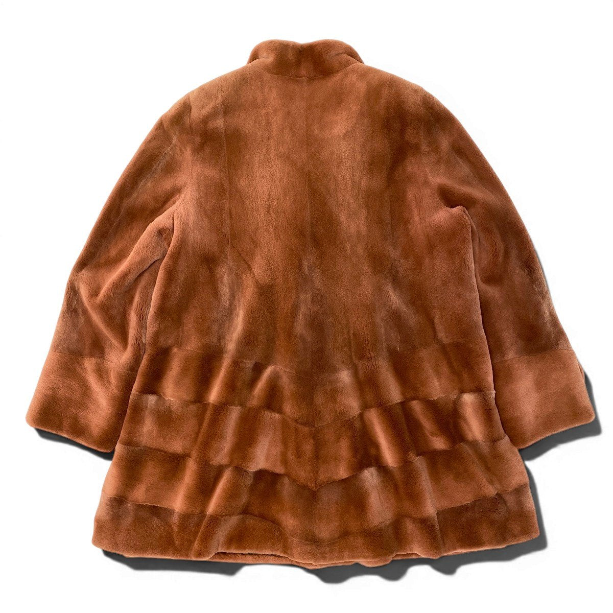 93h8 EMBA エンバ シェアードミンク ファーコート Junko Yamamoto サイズM オレンジ 本毛皮 Mink Fur Coatt18r