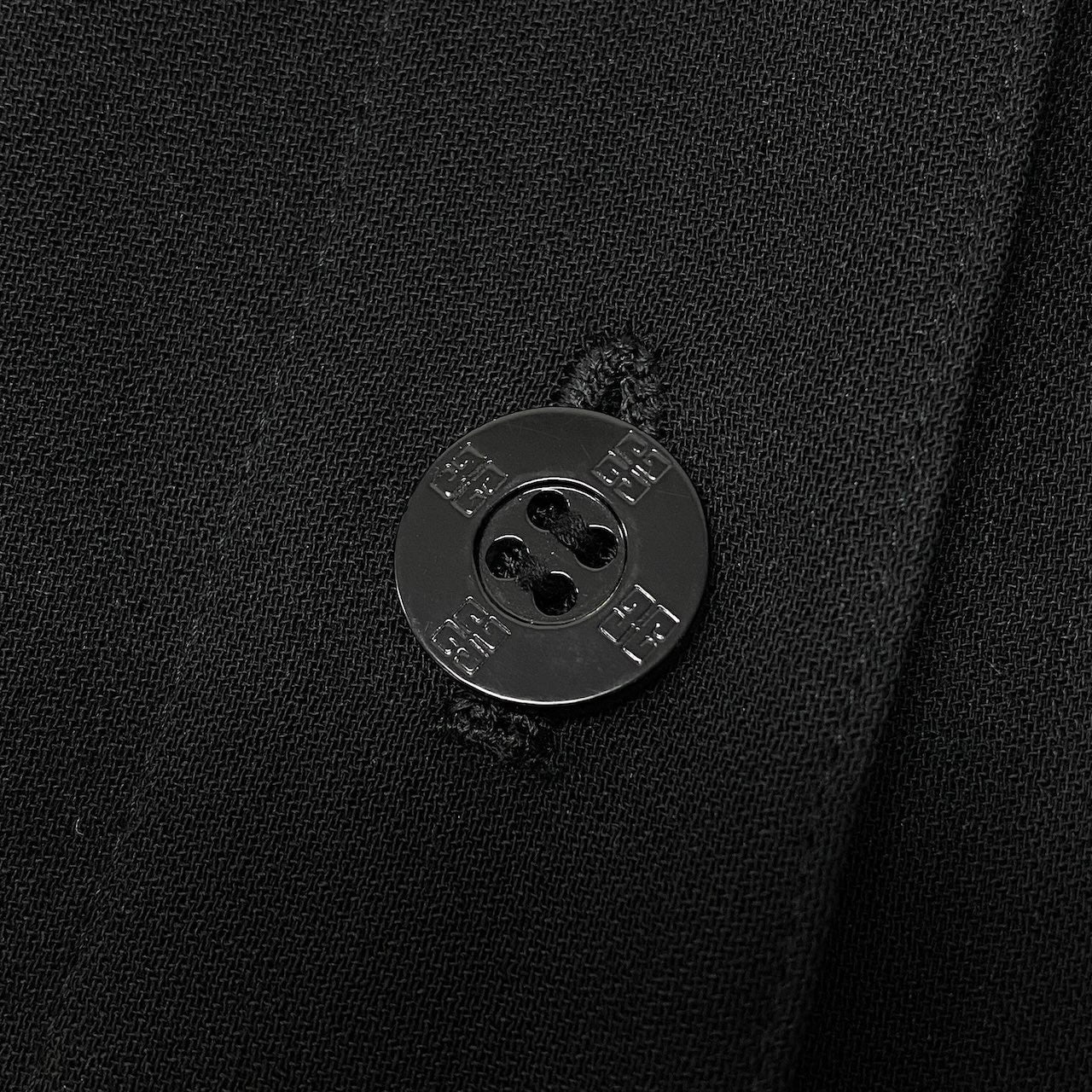 84c27 GLAMOUR by GIVENCHY ジバンシィ ロングシャツ チュニック丈 ウールブレンド ロングスリーブシャツ 薄手 レディース 女性服 サイズ44 ブラックu02t