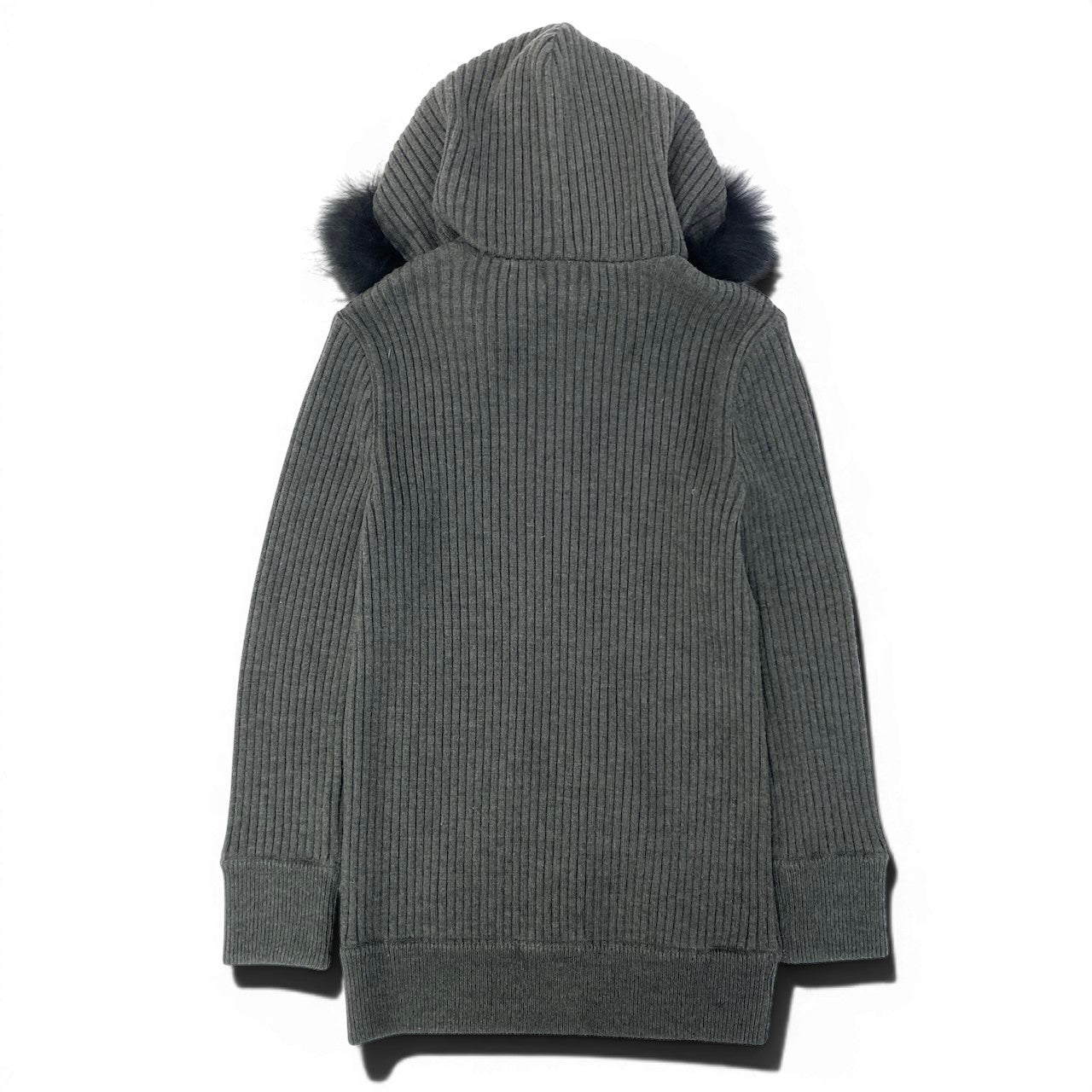 27e11 BURBERRY GOLF バーバリーゴルフ リブニットフルジップフーディー パーカー ダブルジップ 日本製 1サイズ グレー メンズ 男性用k02i