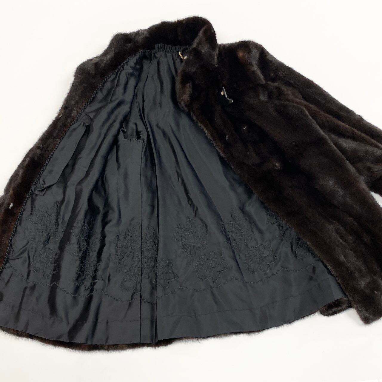 22e13 LONDON LABEL 1670 希少デザイン ダークミンク ロングコート サイズF ダークブラウン 最高級本毛皮 Mink Fur Long Coatt18r