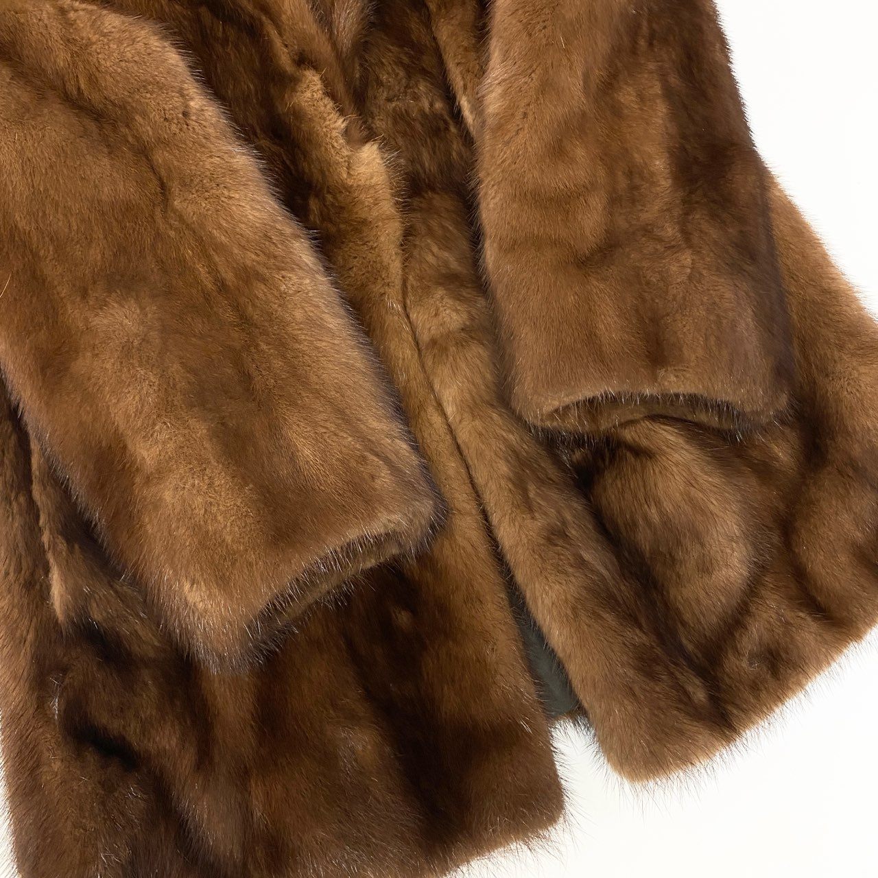 35a15 palody パステルミンクコート サイズ9 茶系 本毛皮 Pastel Mink Fur Coat ポケット有t18r