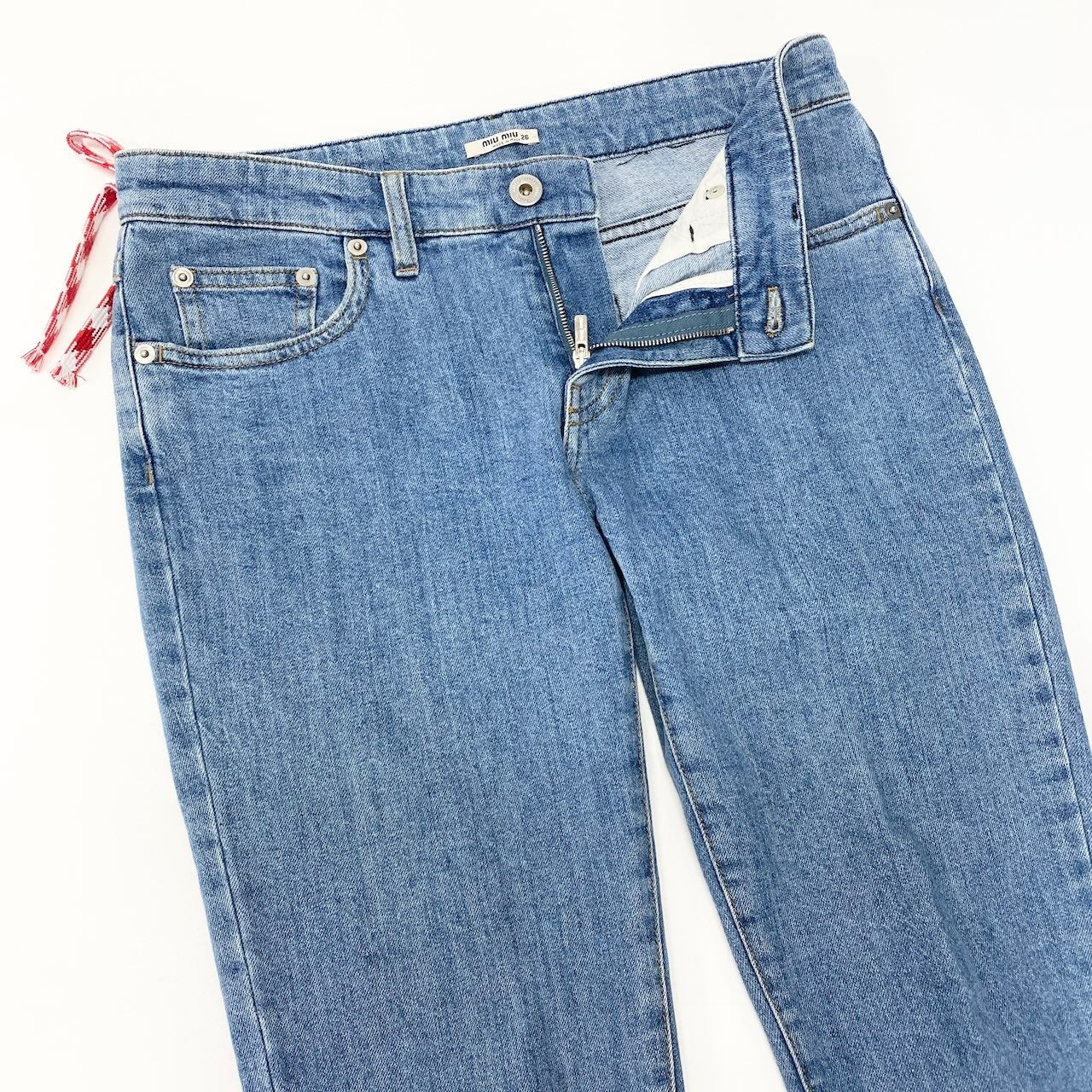 81c26 MIUMIU ミュウミュウ スキニーデニムパンツ ストレッチパンツ ボトムパンツ AMM1 2018 755 GWP256 1M68 26サイズ インディゴ レディース 女性用u02t