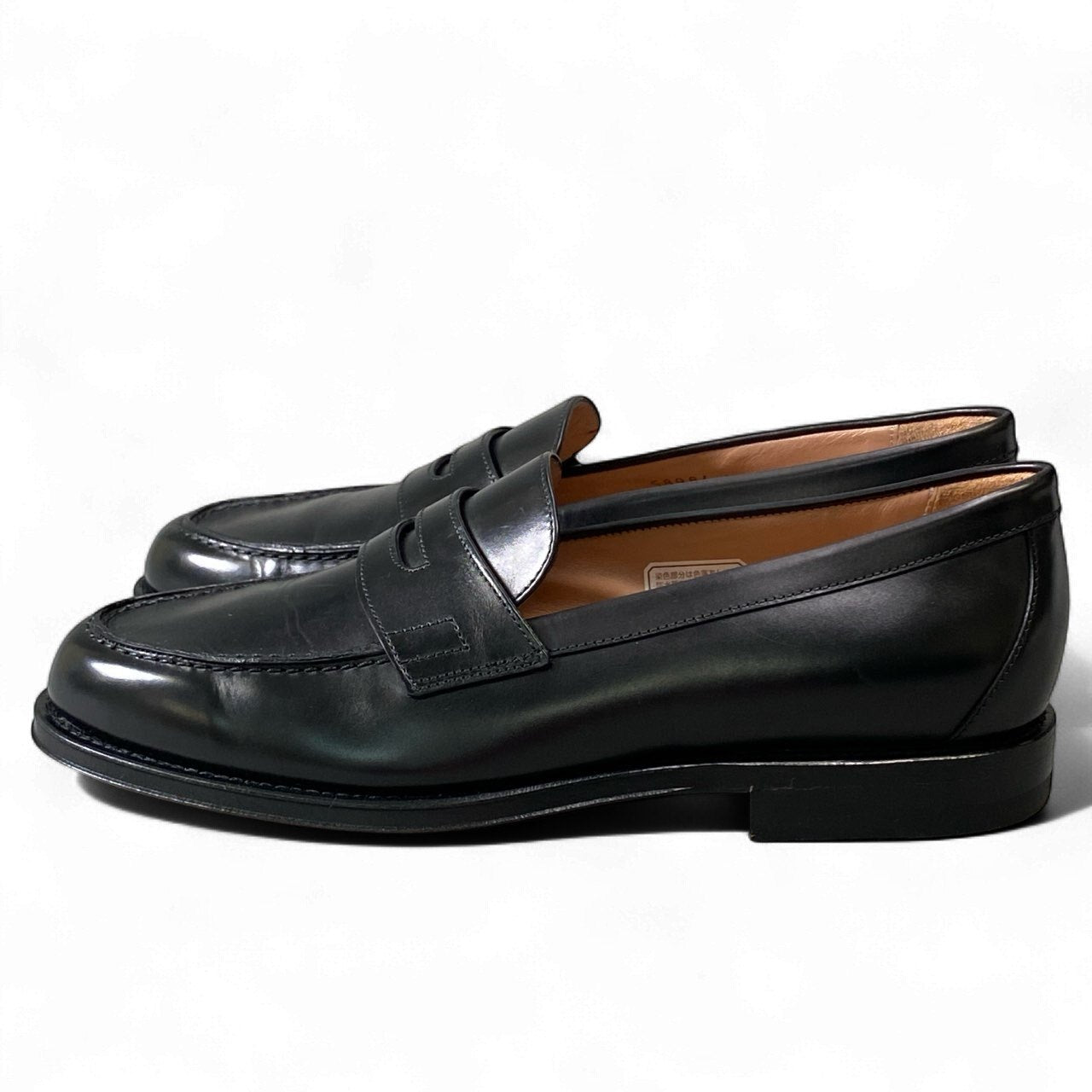 1k18 《美品》 Santoni サントーニ イタリア製 コインローファー レザーシューズ 革靴 58984 N01  38 ブラック leathero07t