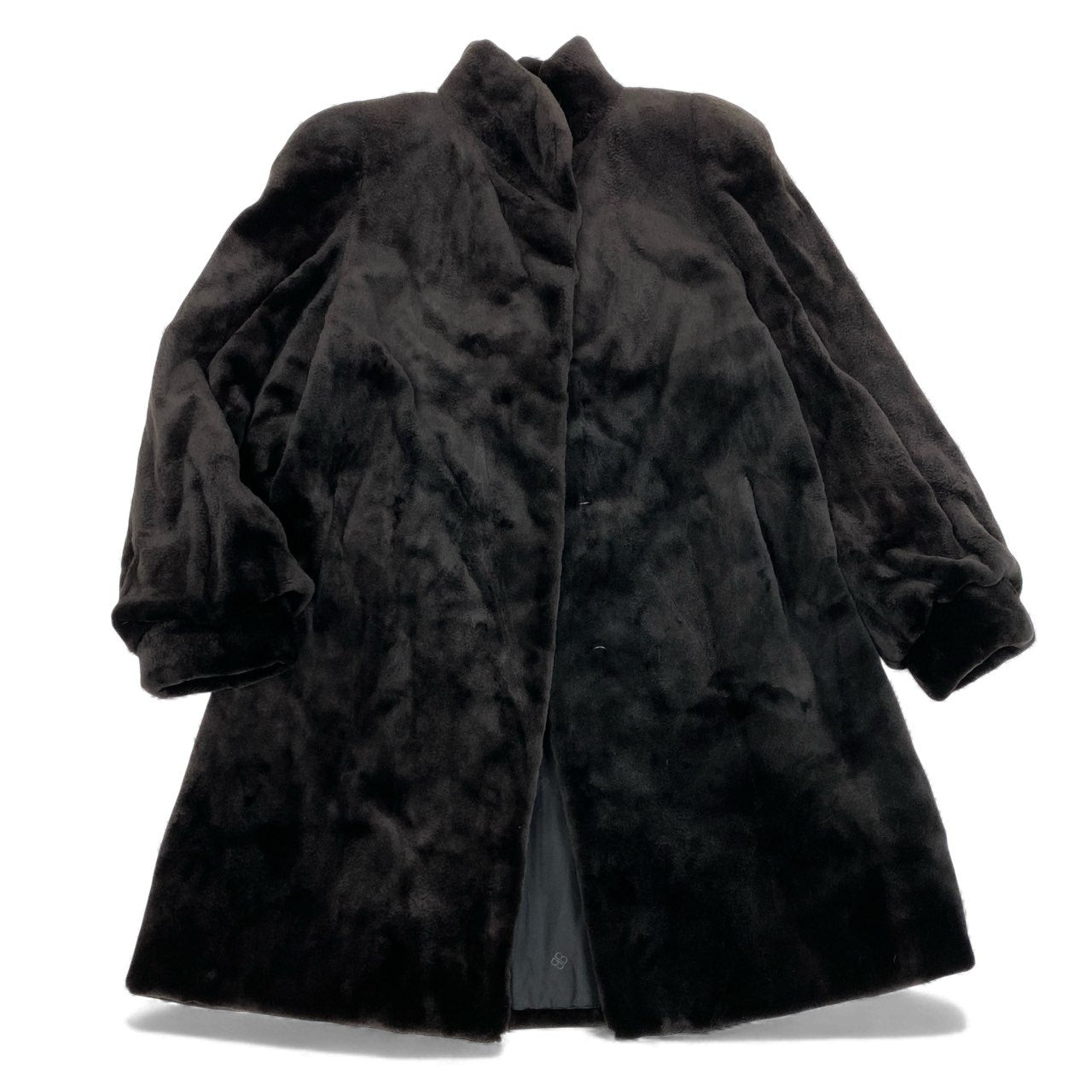 6L5 BALENCIAGA バレンシアガ シェアードミンク ロングコート サイズF ブラック 本毛皮 MINK FUR リアルファーt18r