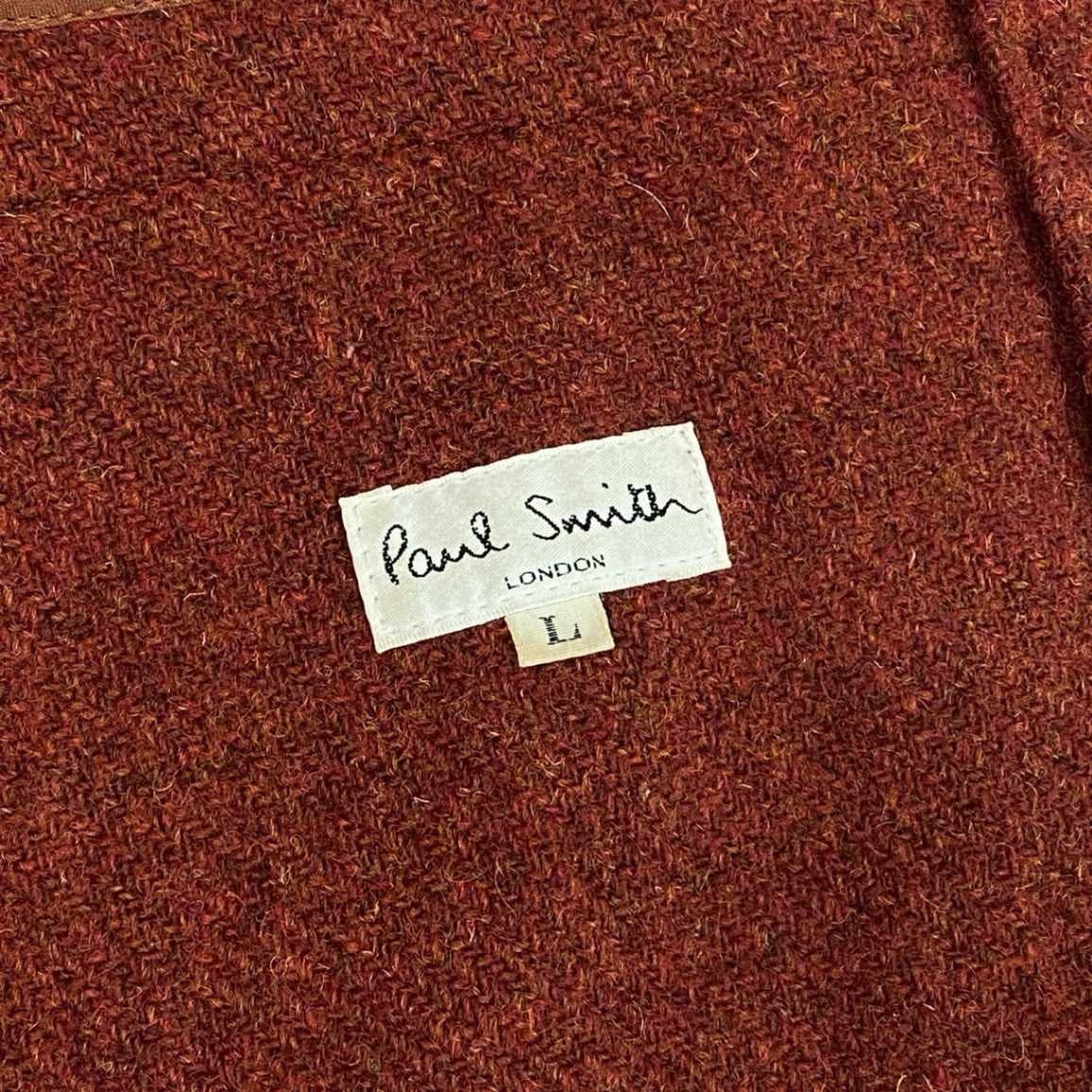 76k21 Paul Smith LONDON ポールスミス ツイードジャケット アンコンジャケット 秋冬 メンズ 紳士服 L テラコッタ系 ウール100％u02t