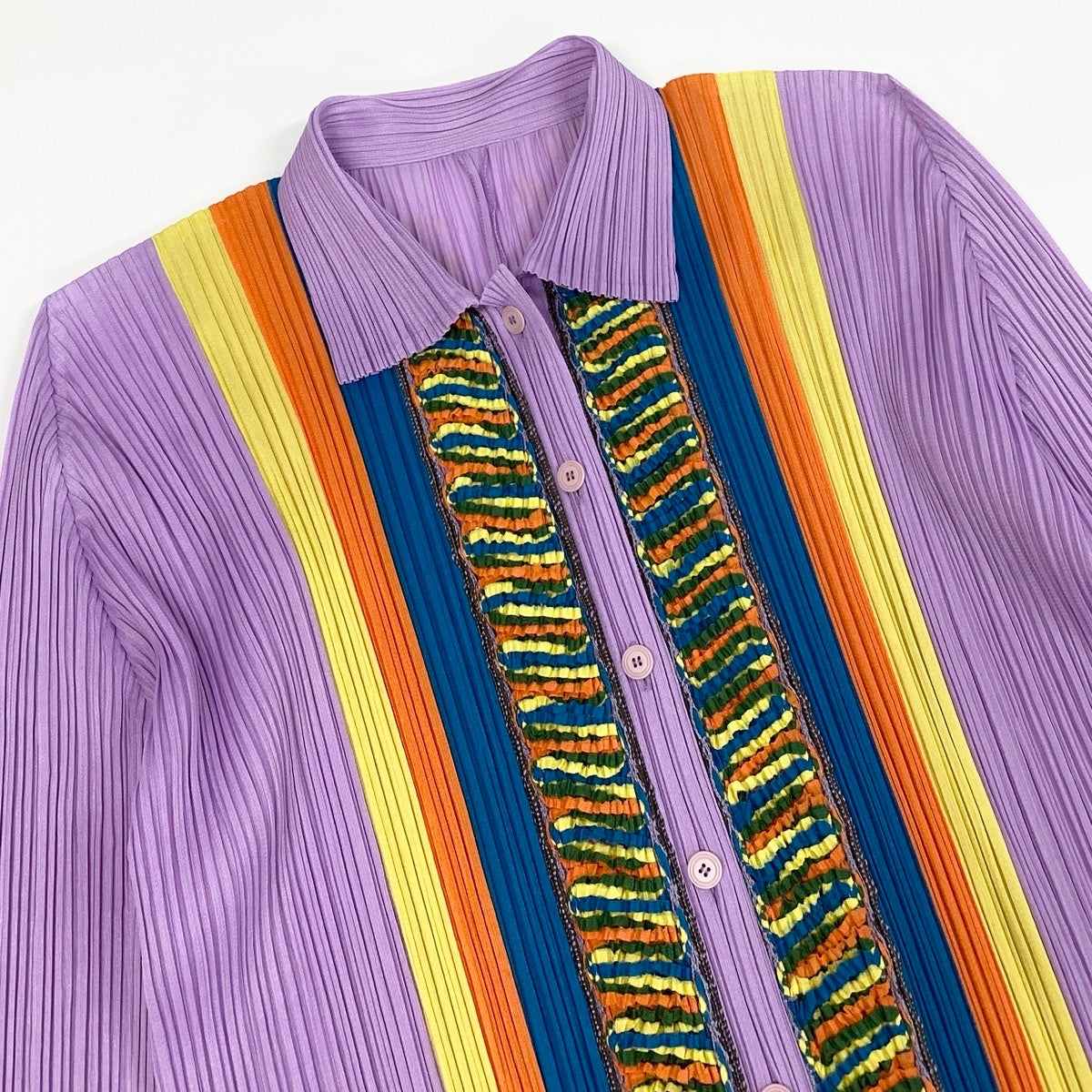 Ae14 【美品】 PLEATS PLEASE プリーツプリーズ ロングスリーブ プリーツシャツ トップス PP71-JJ613 サイズ3 ピンク ポリエステル100％ レディース 女性服ta1