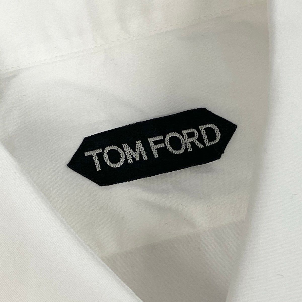 30f6 ③ TOM FORD トムフォード 長袖シャツ コットンシャツ ビジネス サイズ 39-15 1/2 無地 ホワイト コットン100％ メンズ 紳士靴u02t