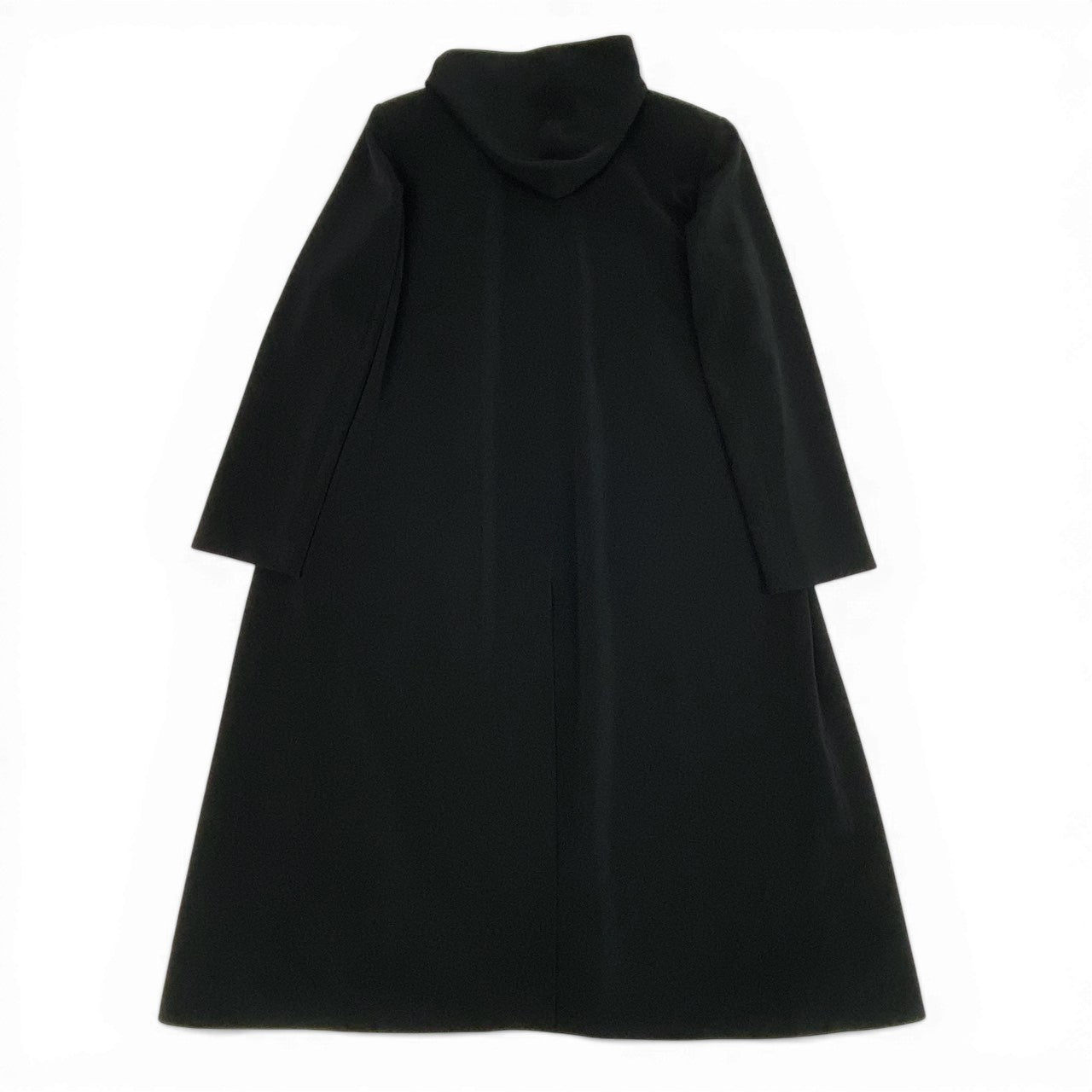 Mc18  BALENCIAGA バレンシアガ 2020年 フーデット ロングコート ローブコート ボタンレス イタリア製 メンズ 紳士服 サイズ46 無地 ブラックk02i
