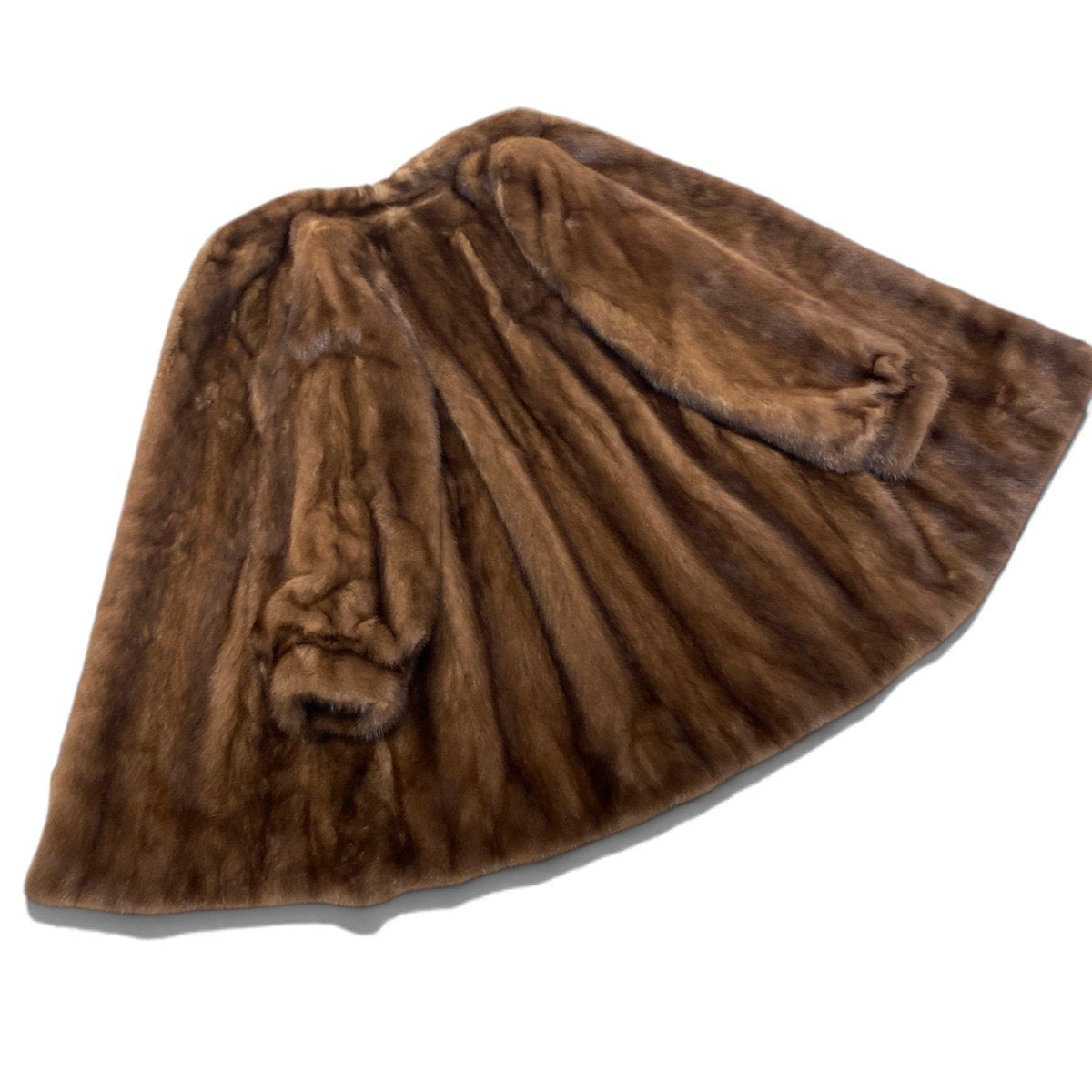 78i24 SIBERIAN FUR STORE デミバフミンク ファーコート サイズ13 茶系 本毛皮 Mink Fur Coat ウエストコード有 リアルファー 裏地刺繍t18r