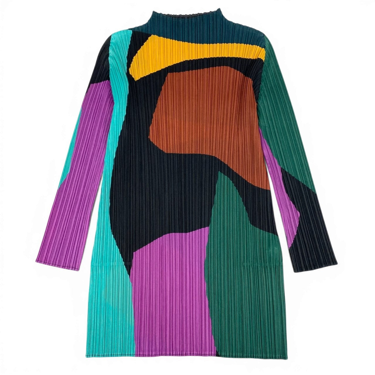 Ab19 PLEATS PLEATSE プリーツプリーズ ISSEY MIYAKE チュニック丈 長袖トップス サイズ3 マルチカラー レディースk02i