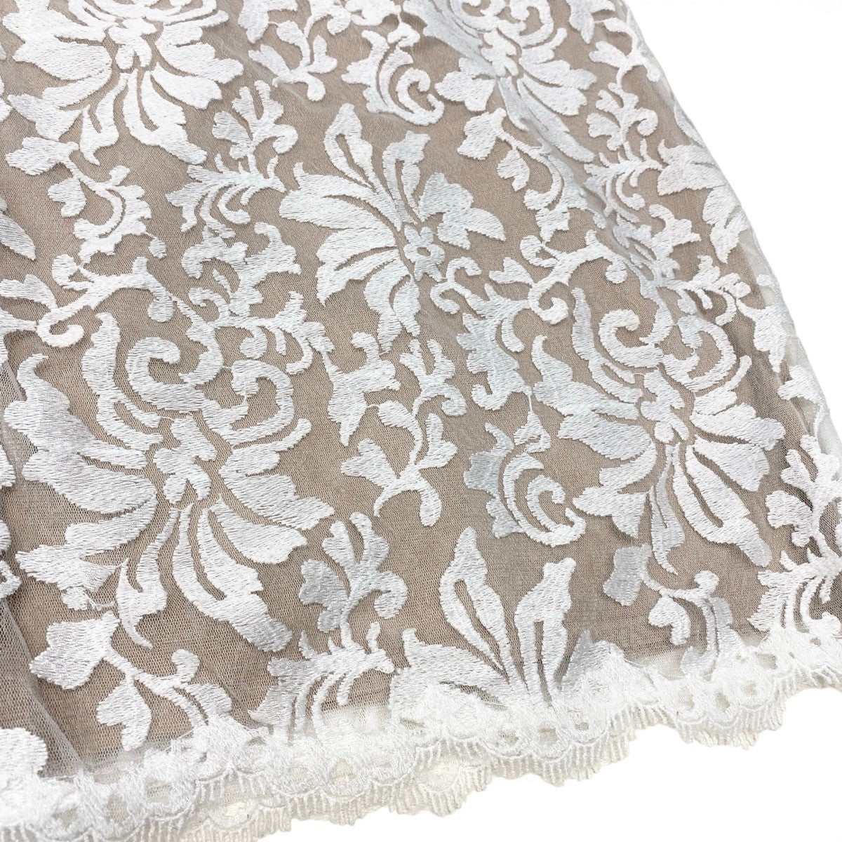75g23 TADASHI SHOJI タダシショージ ノースリーブワンピース ドレス 総レース 膝丈 6サイズ ベージュ ホワイト レディース 女性用u02t