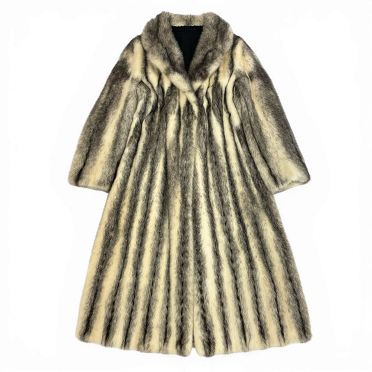 11l24 クロスミンク 丈110cm 超ロングコート サイズ13号 最高級本毛皮 MINK FUR リアルファーt18r