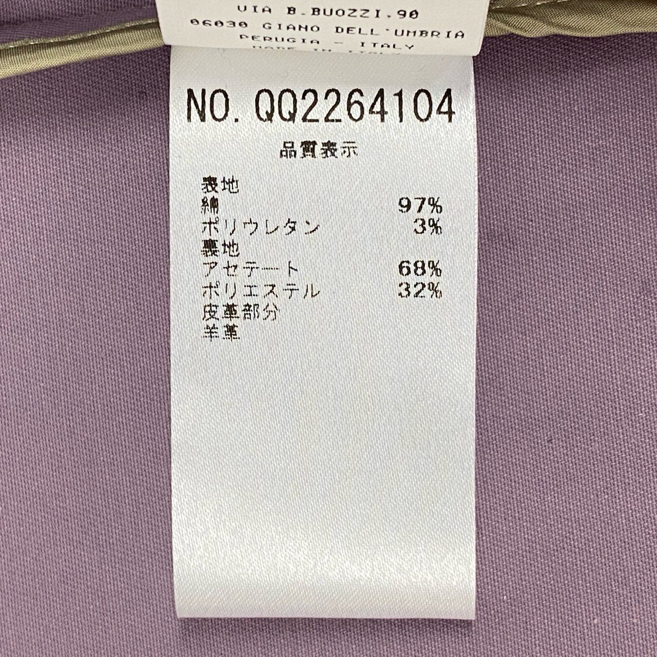 50b22 FABIANA FILIPPI ファビアナフィリッピ ステンカラーコート スプリングコート 薄手 ビーズ装飾 スエードレザー切替 レディース 女性服 XS ベージュu02t