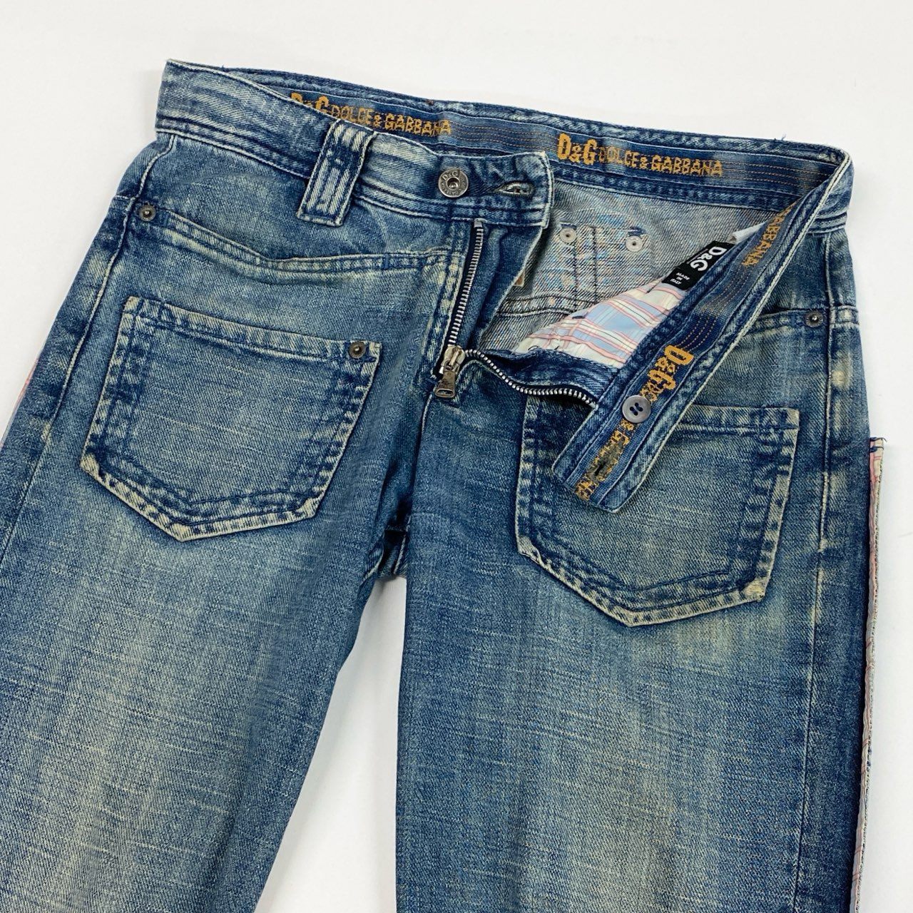 ML19 DOLCE&GABBANA ドルチェアンドガッパーナ 00`s vintage デニムパンツ ジーンズ TIGHT DENIM フロントポケット イタリア製 メンズ 紳士服 30 インディゴブルー コットン100％k02i