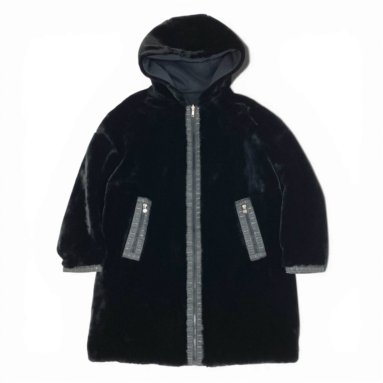 1L27 Vintage Fendi ヴィンテージ フェンディ Jeans Eco Fur Reversible Coat リバーシブルコート Zucca Piping Size 40 メンズ 男性用k02i