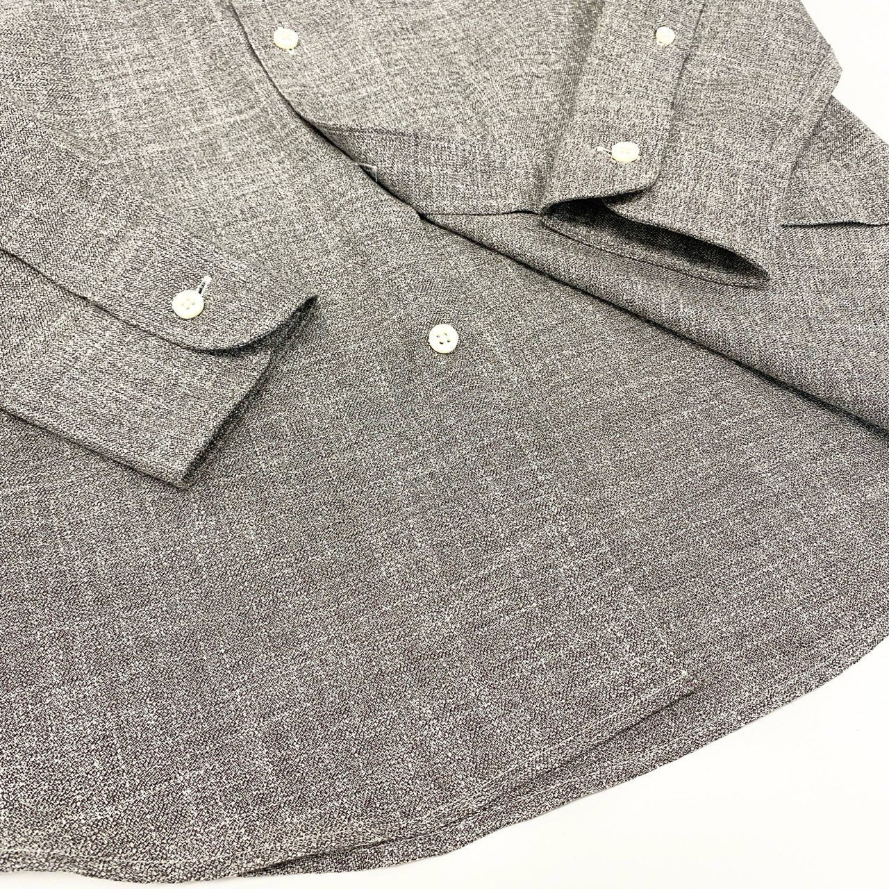 34i18 《極美品》 Ermenegildo Zegna エルメネジルドゼニア 長袖シャツ ドレスシャツ トップス CAMICIA GOMLEX サイズS グレー コットン メンズu02t