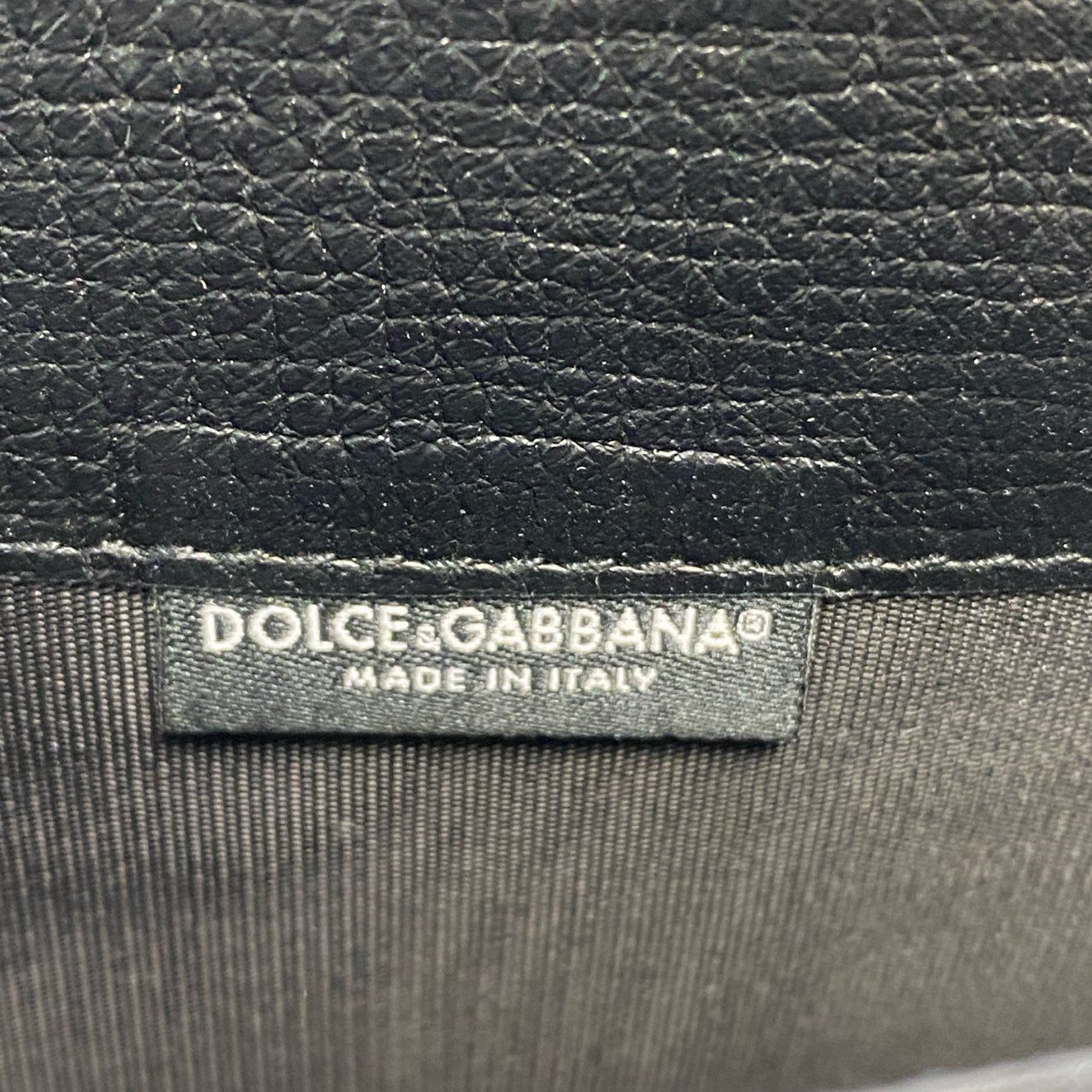 a5 DOLCE&GABBANA ドルチェアンドガッバーナ ラウンドファスナー 長財布 パッチ装飾 レザー 革 ブラック メンズ レディース ユニセックスk02i